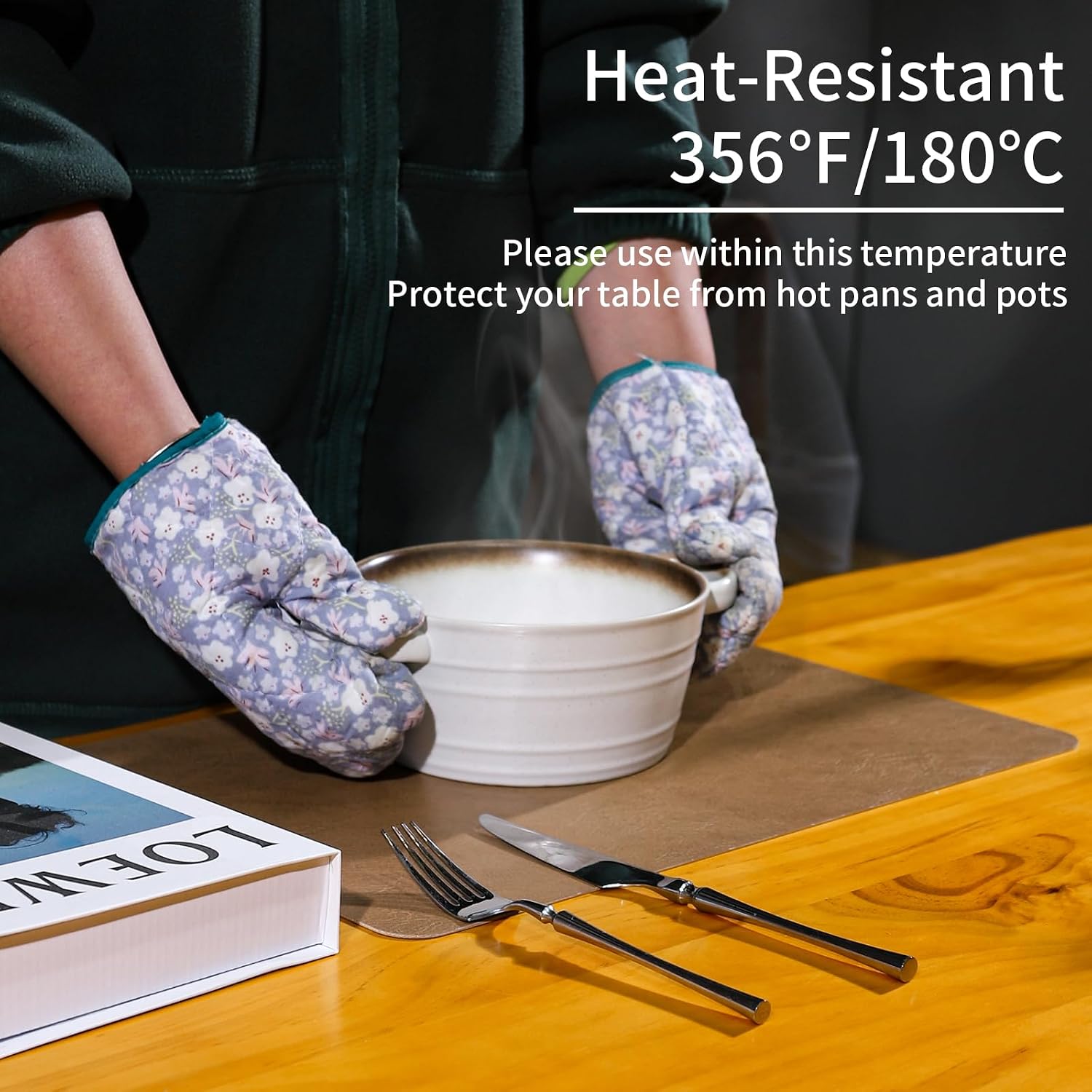 Cowhide Pattern Faux Leather Placemats Set of 6,Heat Resistant Non-Slip Waterproof Wipeable Washable Kitchen Dining PU