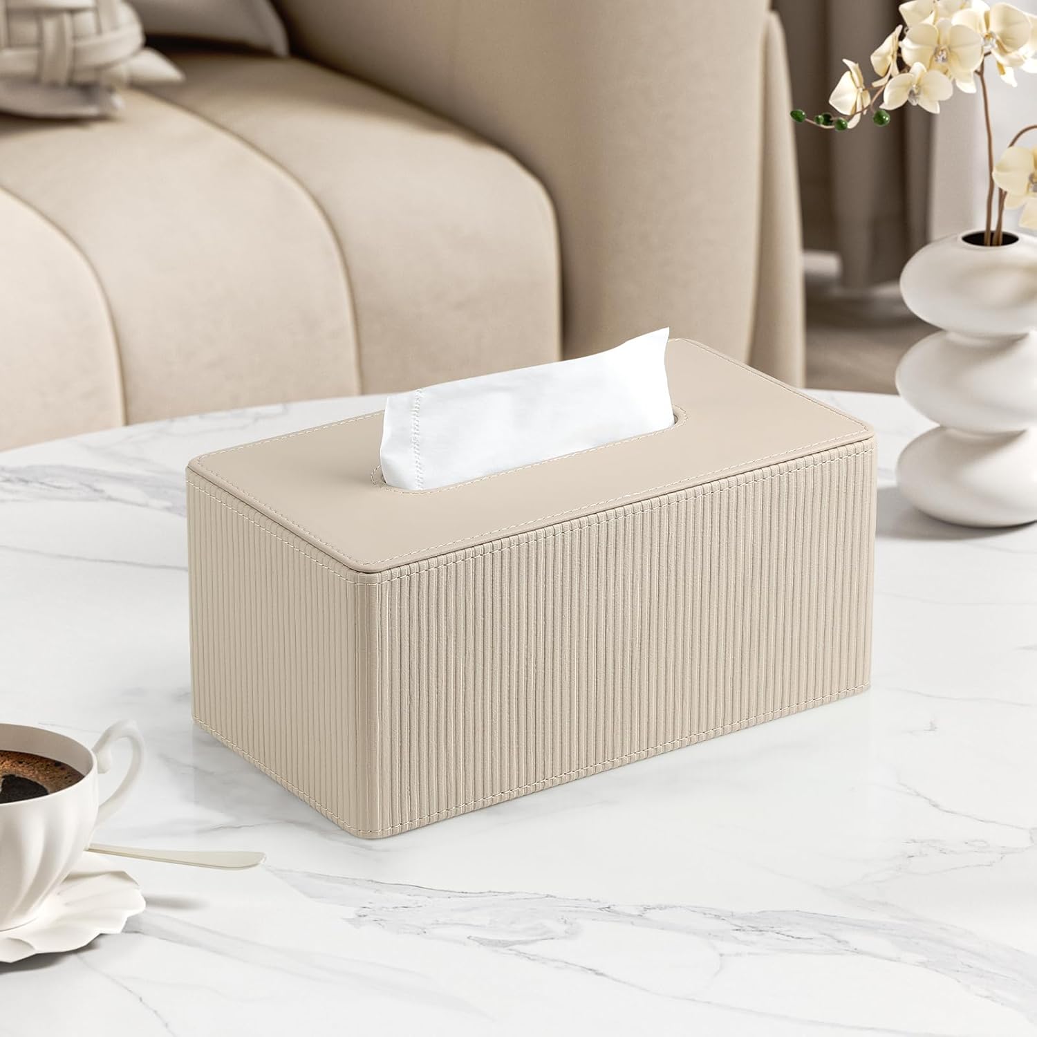 Modern Tissue Box Holder / Beige