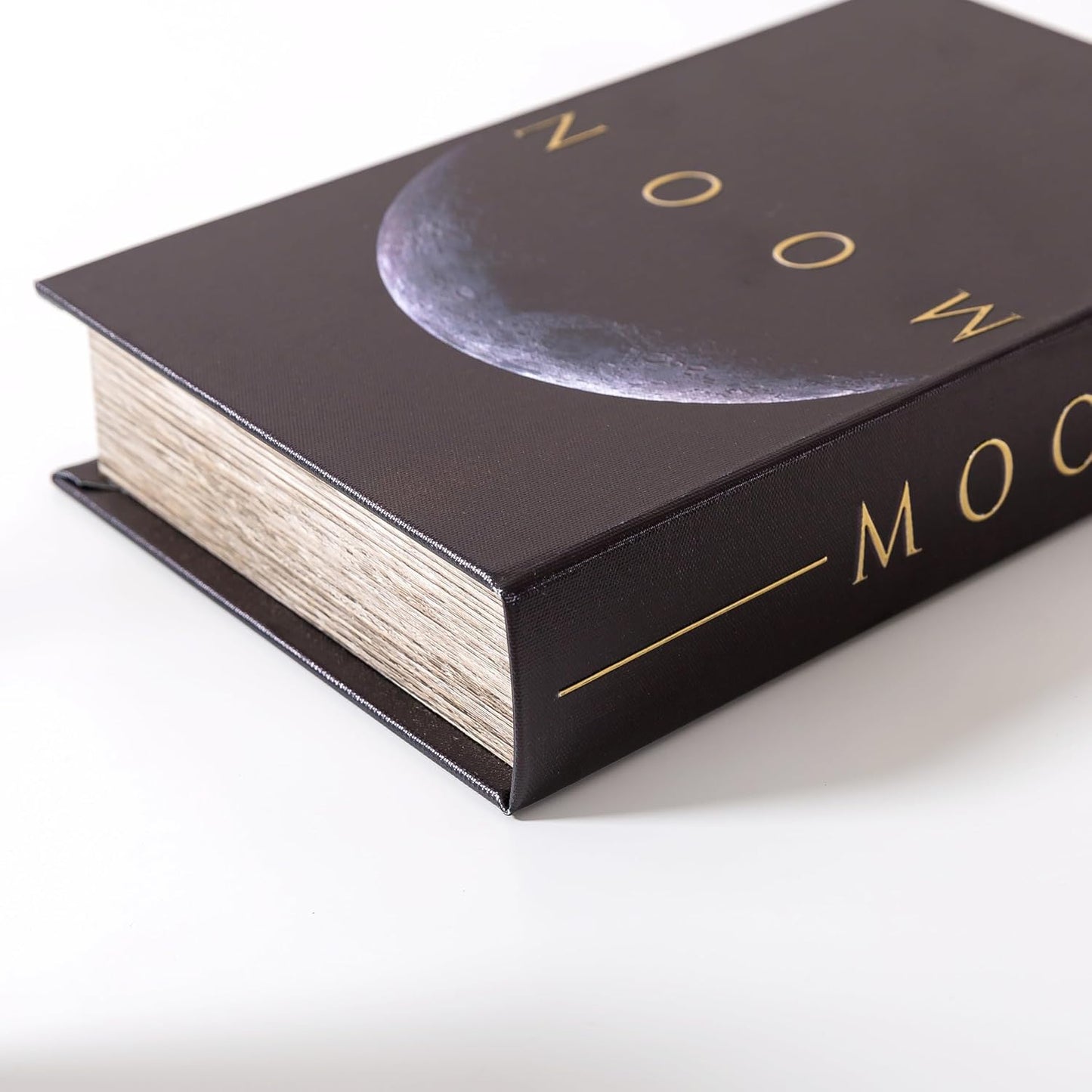 Faux Book Storage Box / Black Moon / 10 x 6.7 x 1.8