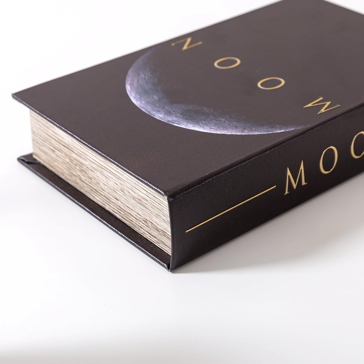 Faux Book Storage Box / Black Moon / 10 x 6.7 x 1.8