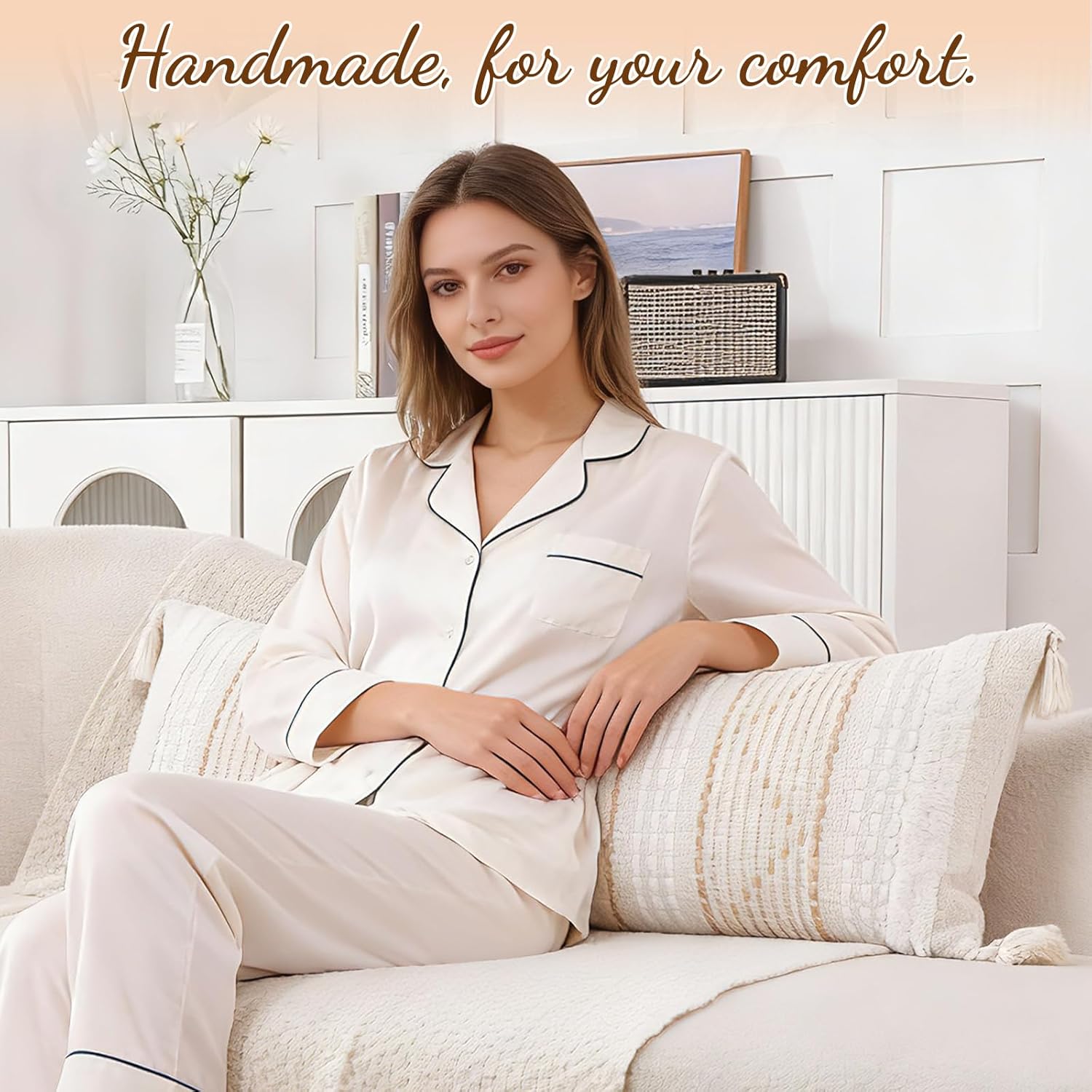 Lumbar Pillow Cover / Cream Beige / 14 x 36