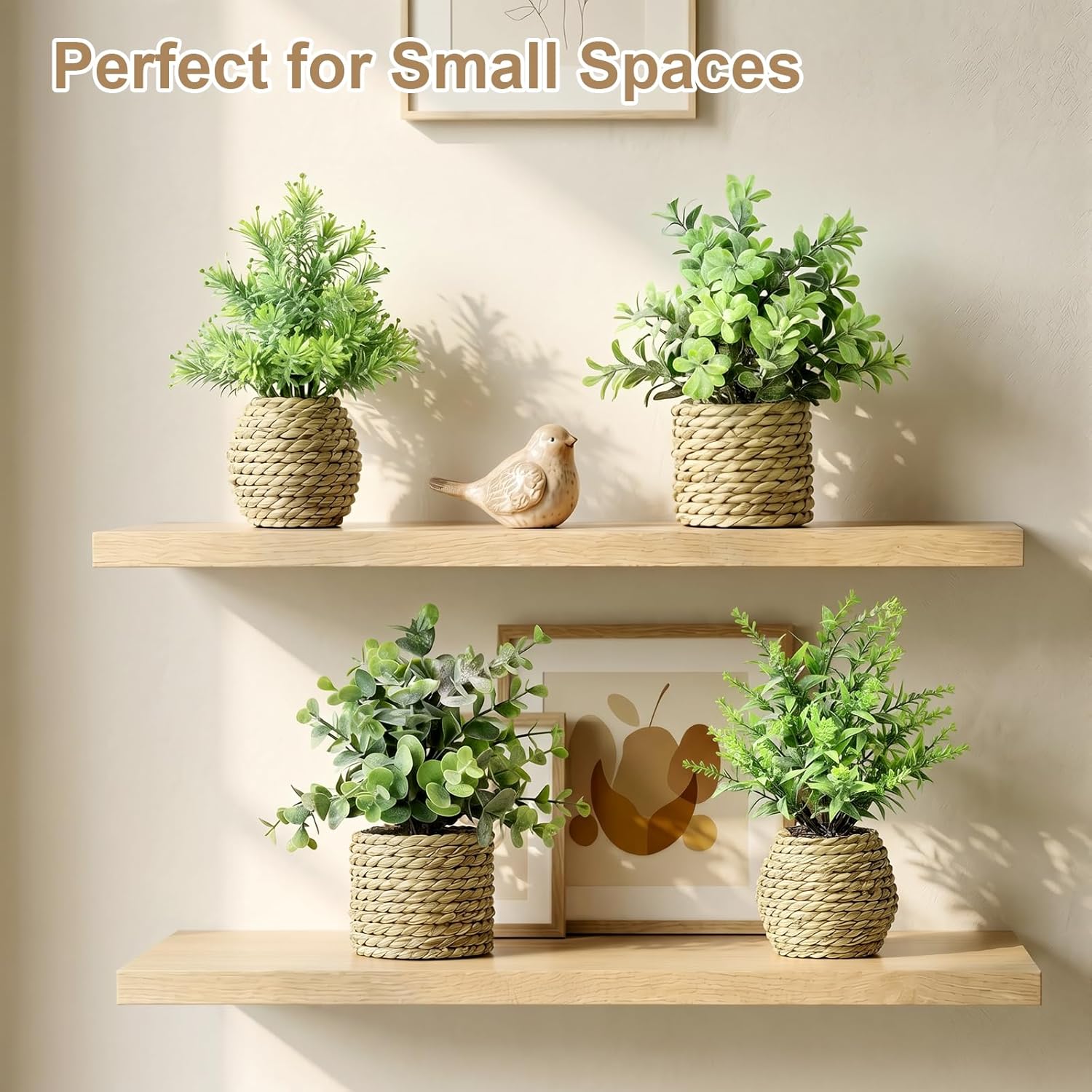 Artificial Plants / Seagrass Handwoven Planters / 9 Inch