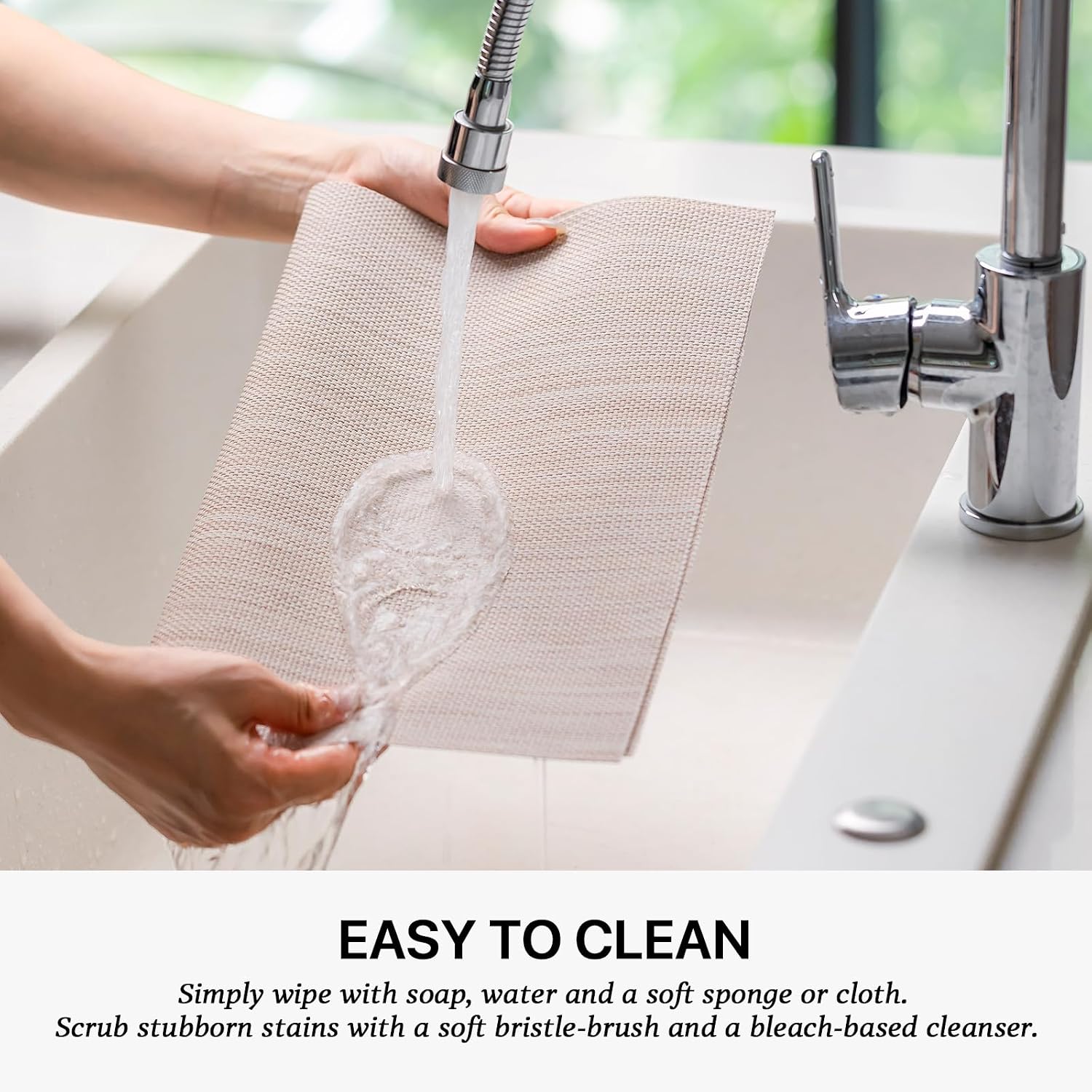 LEXMORE Placemats Set of 12 Vinyl/Plastic Woven Place Mats for Kitchen Table Indoor/Outdoor Washable Placemat Wipeable