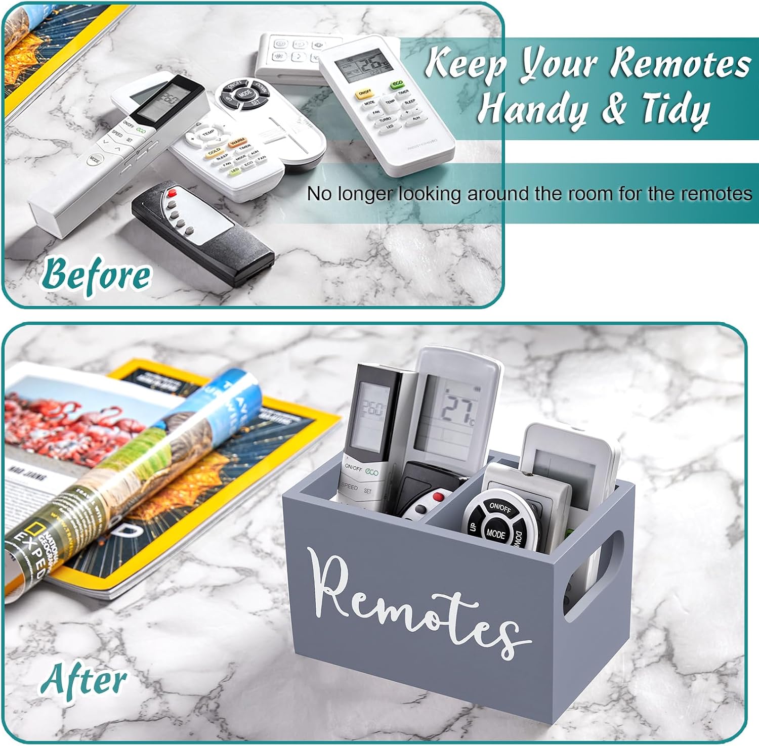 Remote Control Holder / Gray / 2 Slots