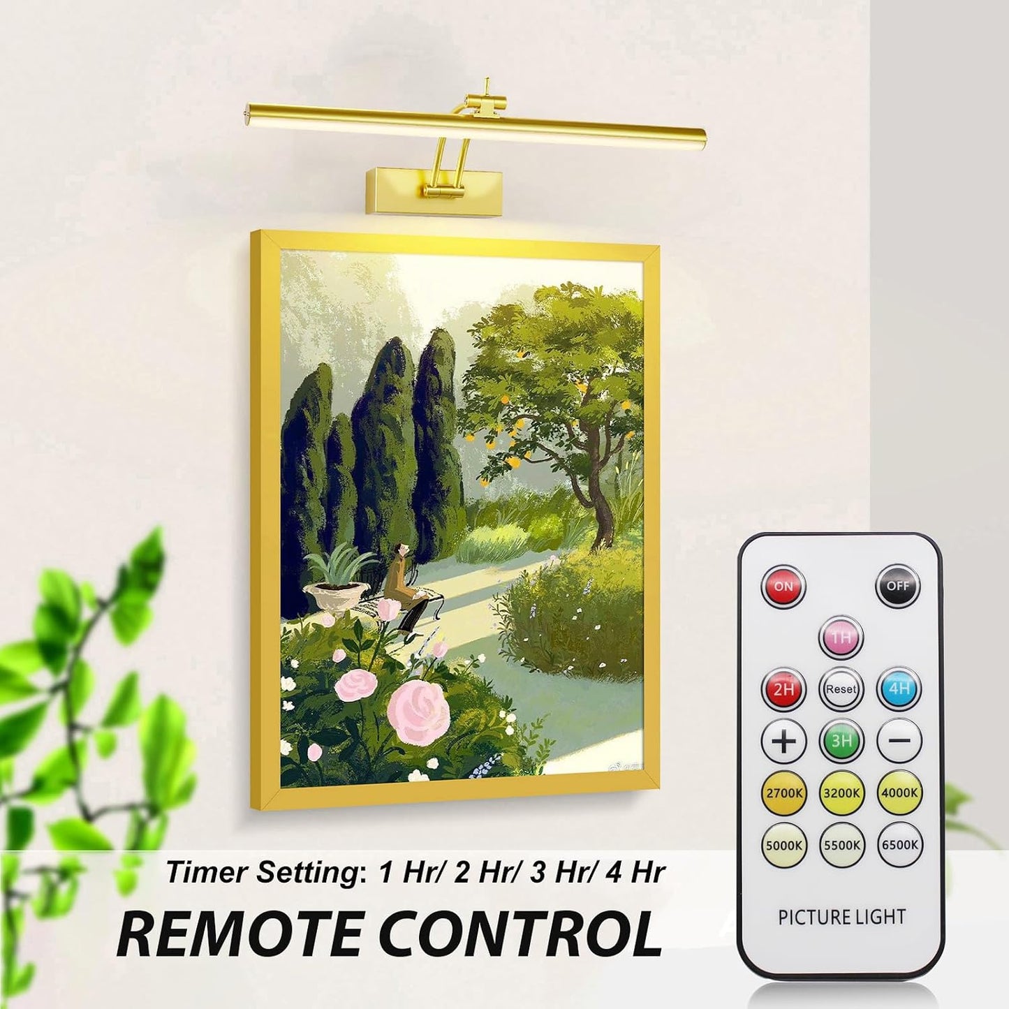 Yuichoy 2 Pack Picture Light Battery Operated for Wall, 16" Wireless Art Lighting for Painting, 6 Colors Picture Frame