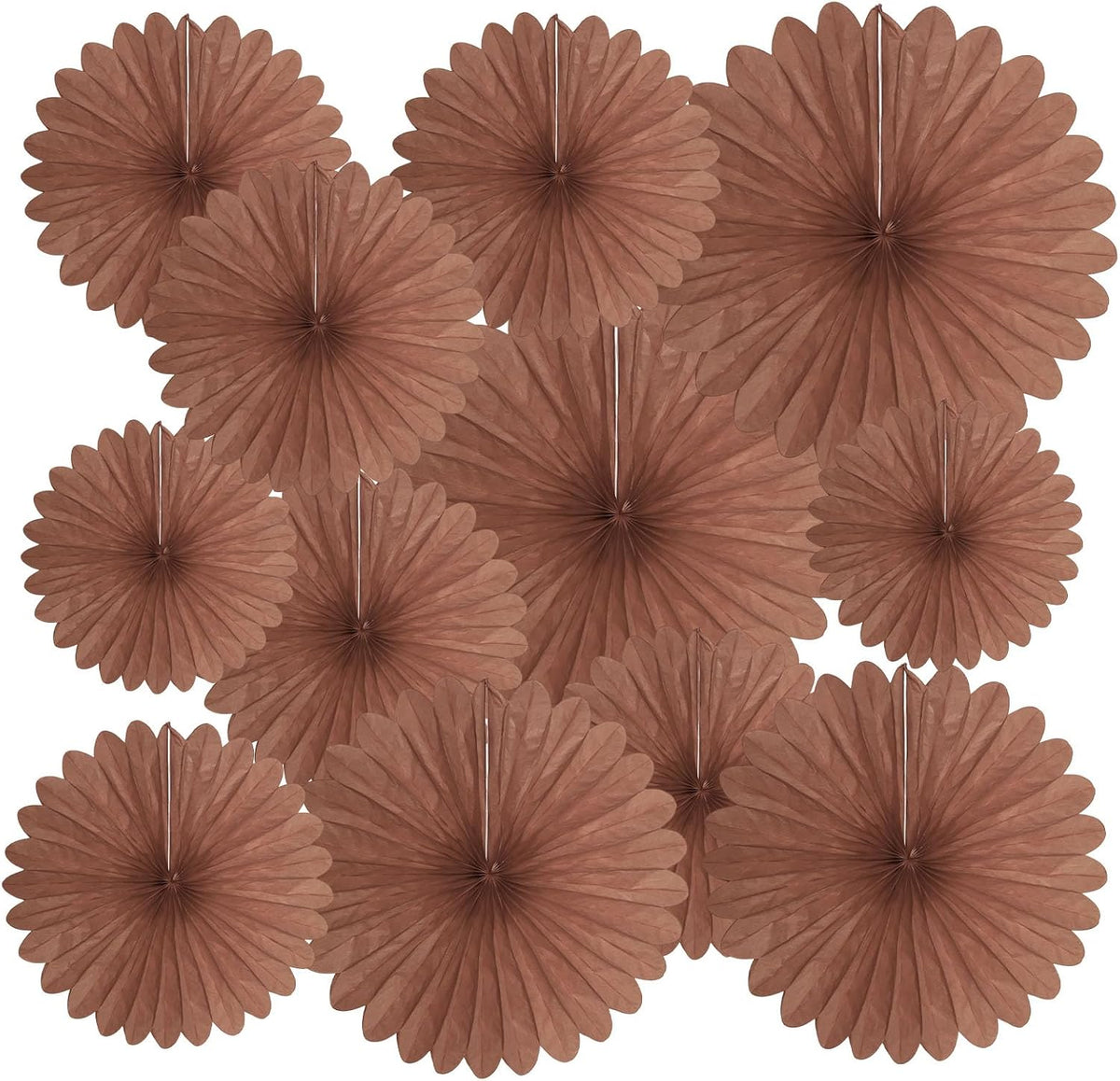 20 Pcs Deep Brown Hanging Paper Fan, Hanging Honeycomb Round Paper Fans for Weddings, Birthdays, Christmas, Baby Showers, Classroom, Events Ceiling Party Supplies Decorations