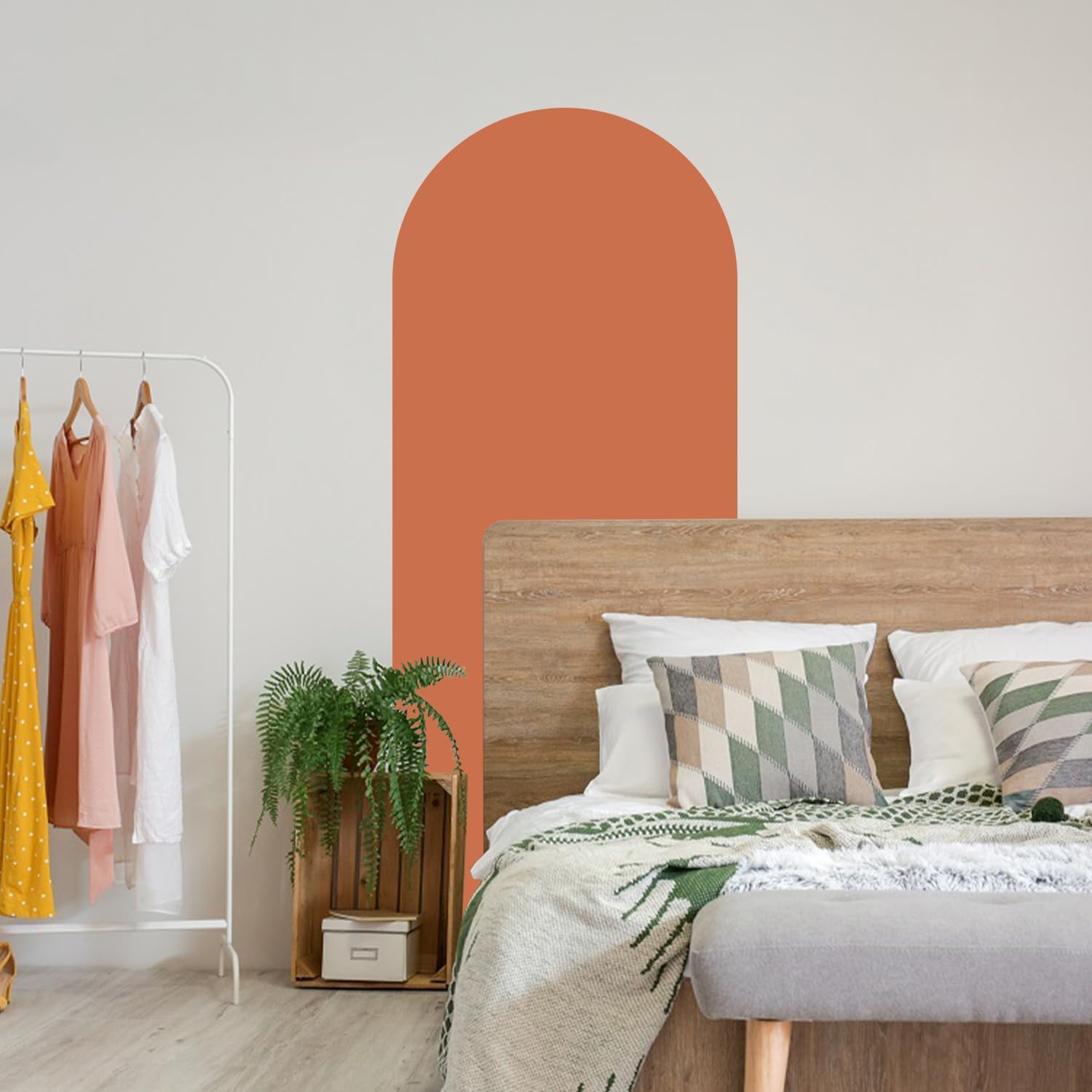 Large Arch Wall Decal Peel and Stick Set of Boho Modern Self / Orange / 12.5 x 24 / Set of 4