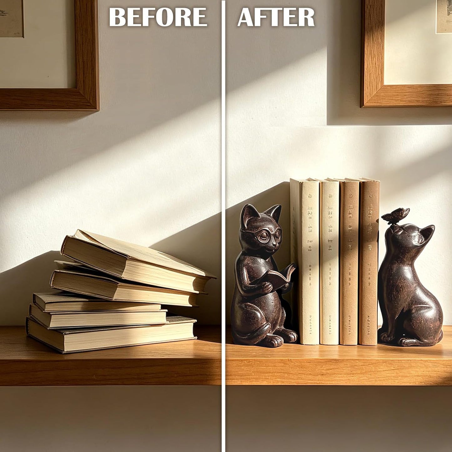Unique Vintage Book Ends to Hold Books Heavy Duty / Set of 2