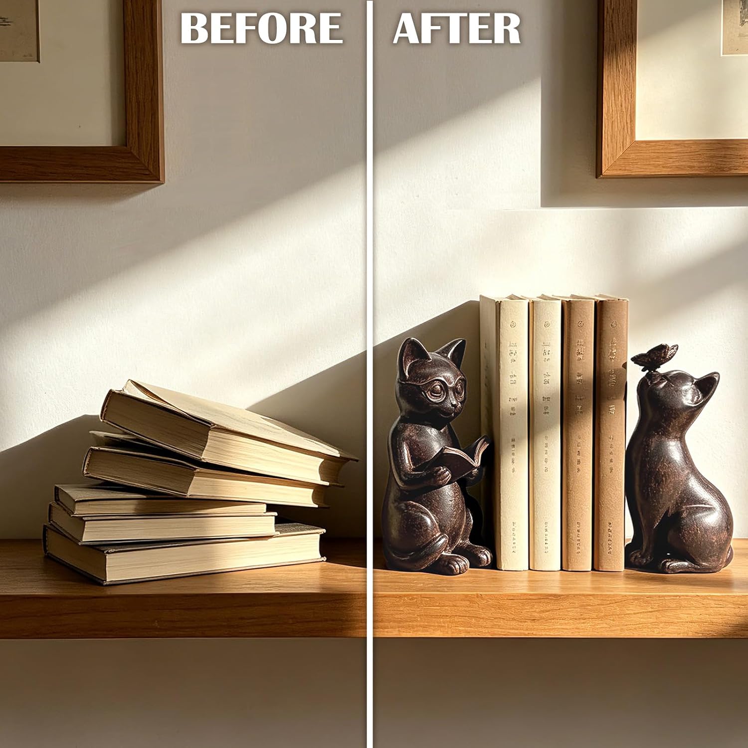 Unique Vintage Book Ends to Hold Books Heavy Duty / Set of 2