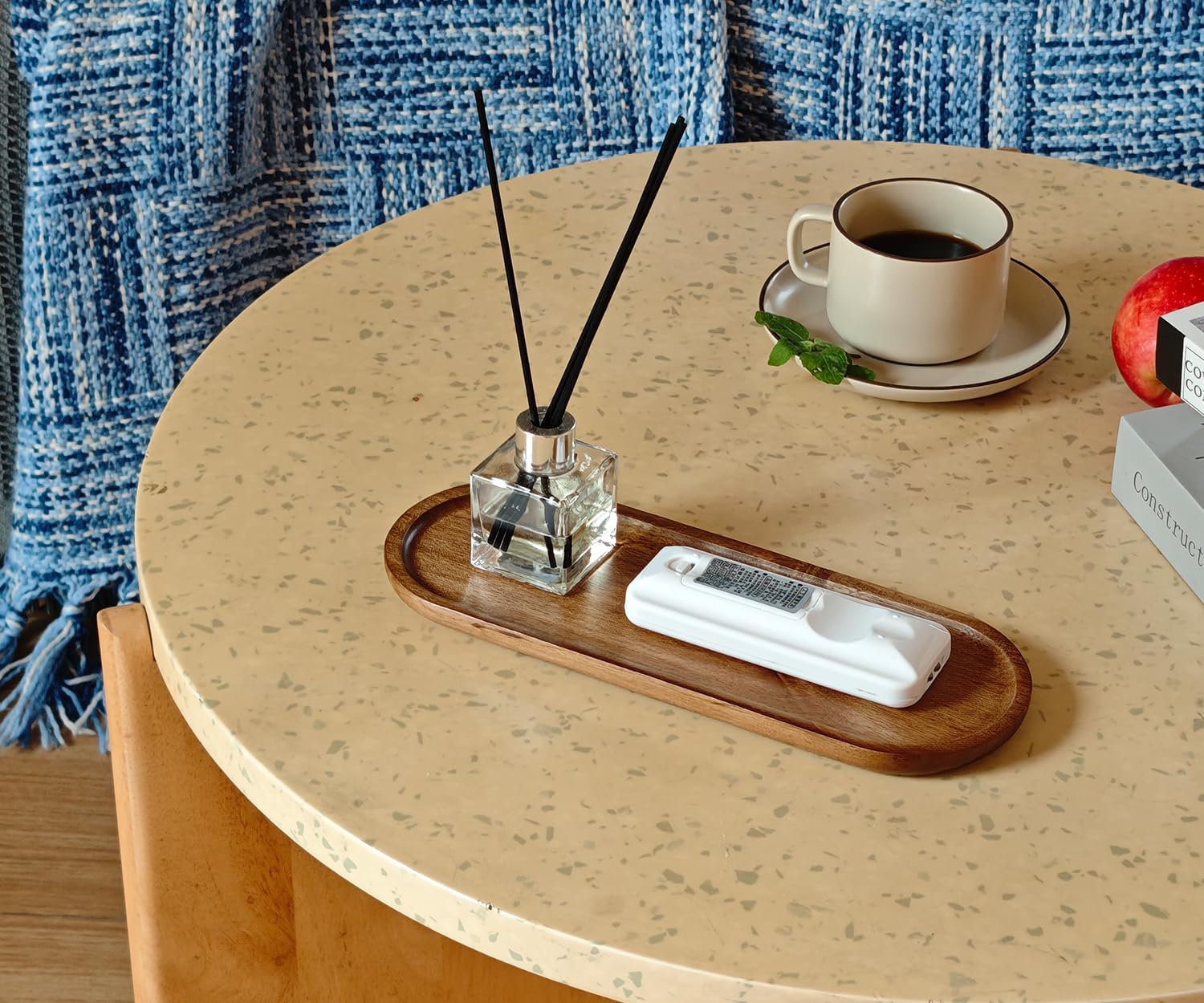Small Wooden Oval Tray / Oval x 1 / 11.3 x 4.1 x 0.6
