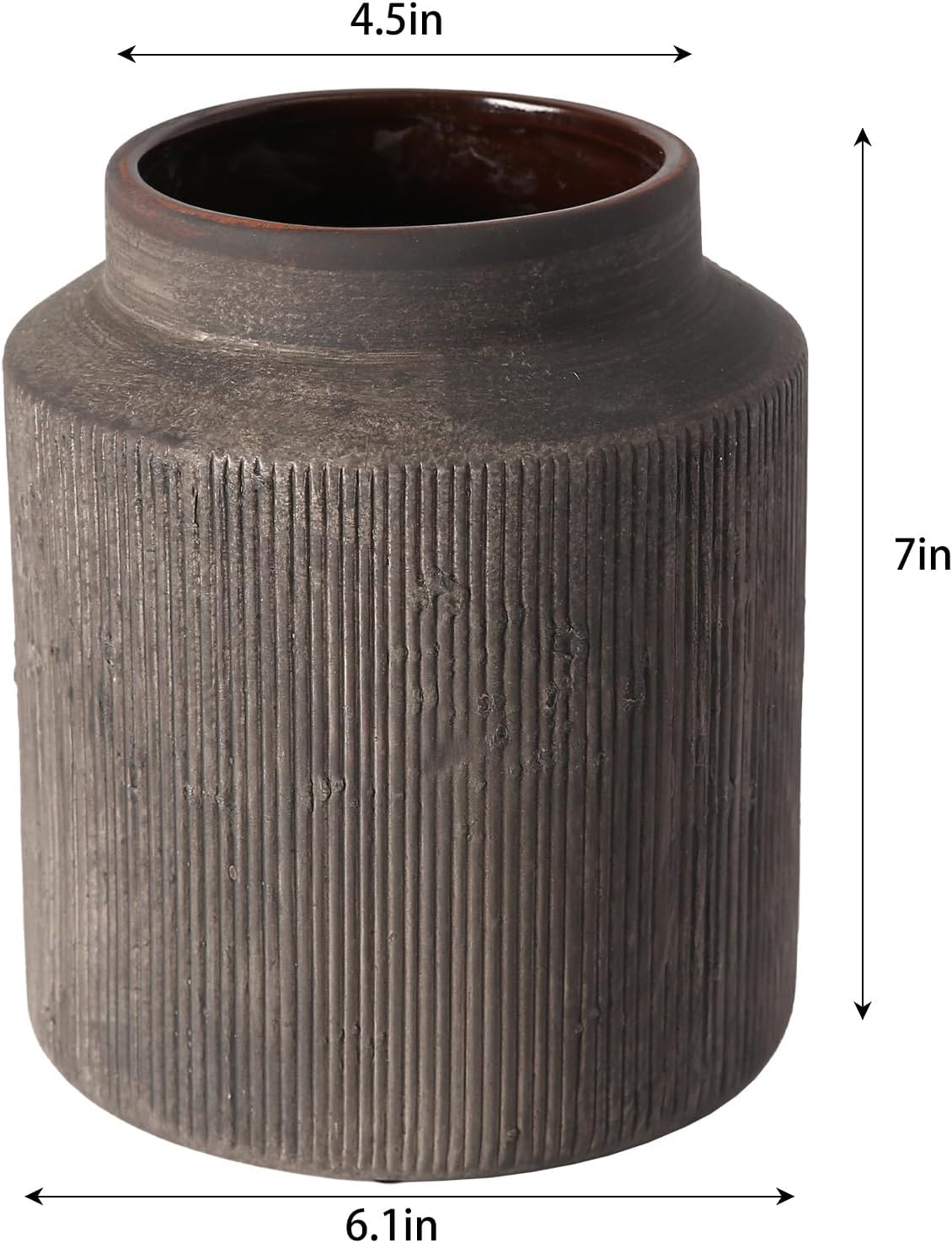 Rustic Vases / Dark Brown / 6.1 x 7
