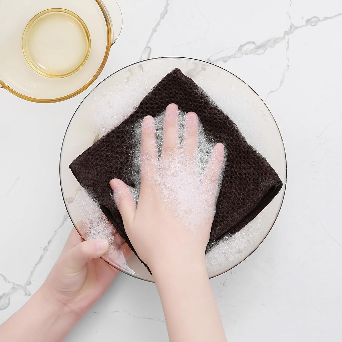 Homaxy 100% Cotton Waffle Weave Kitchen Dish Cloths 24-Pack, Dark Brown | 12 x 12 Inches, Ultra Soft Absorbent Dish