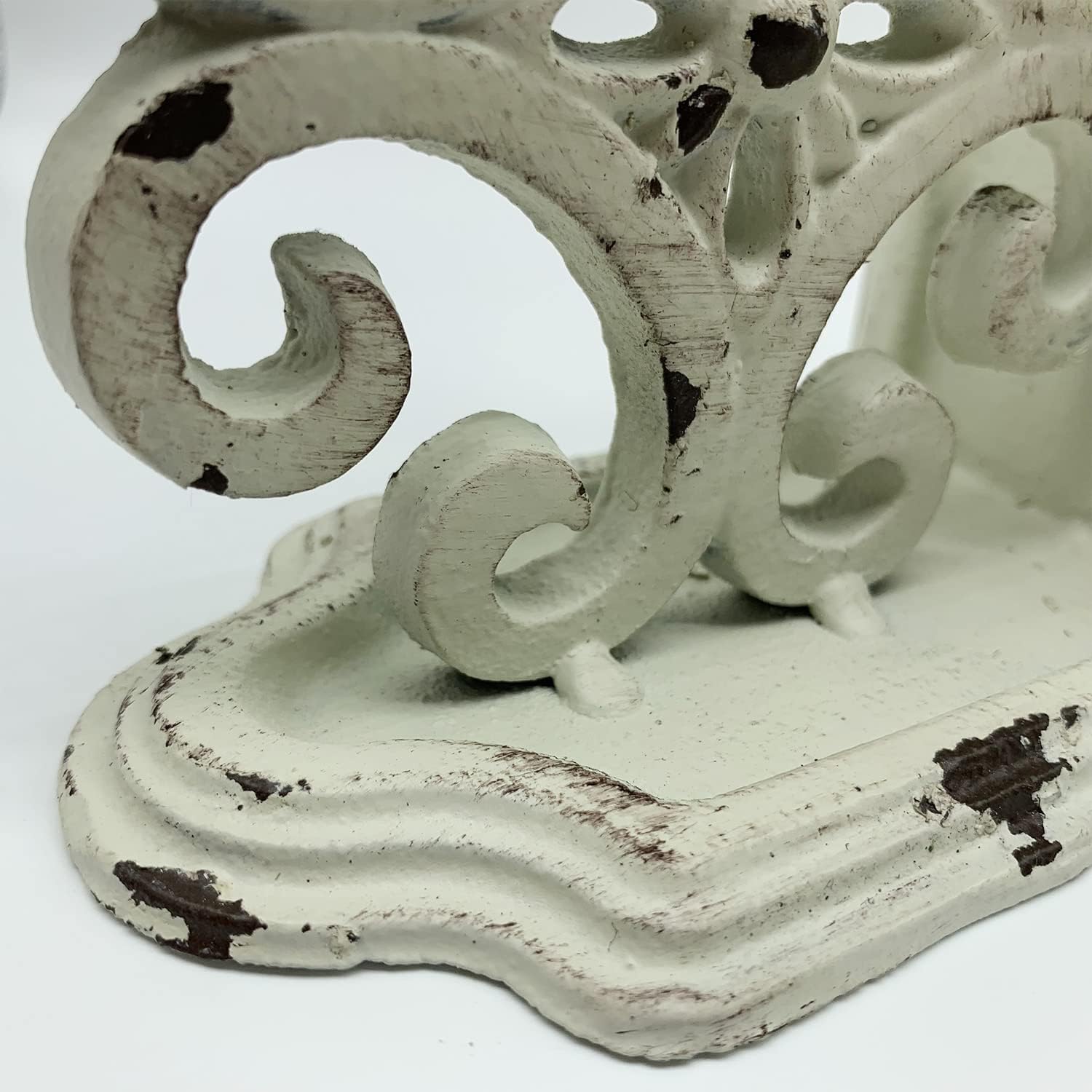 Decorative Bookends / Cast Iron Book Ends / Antique White / Set of 2