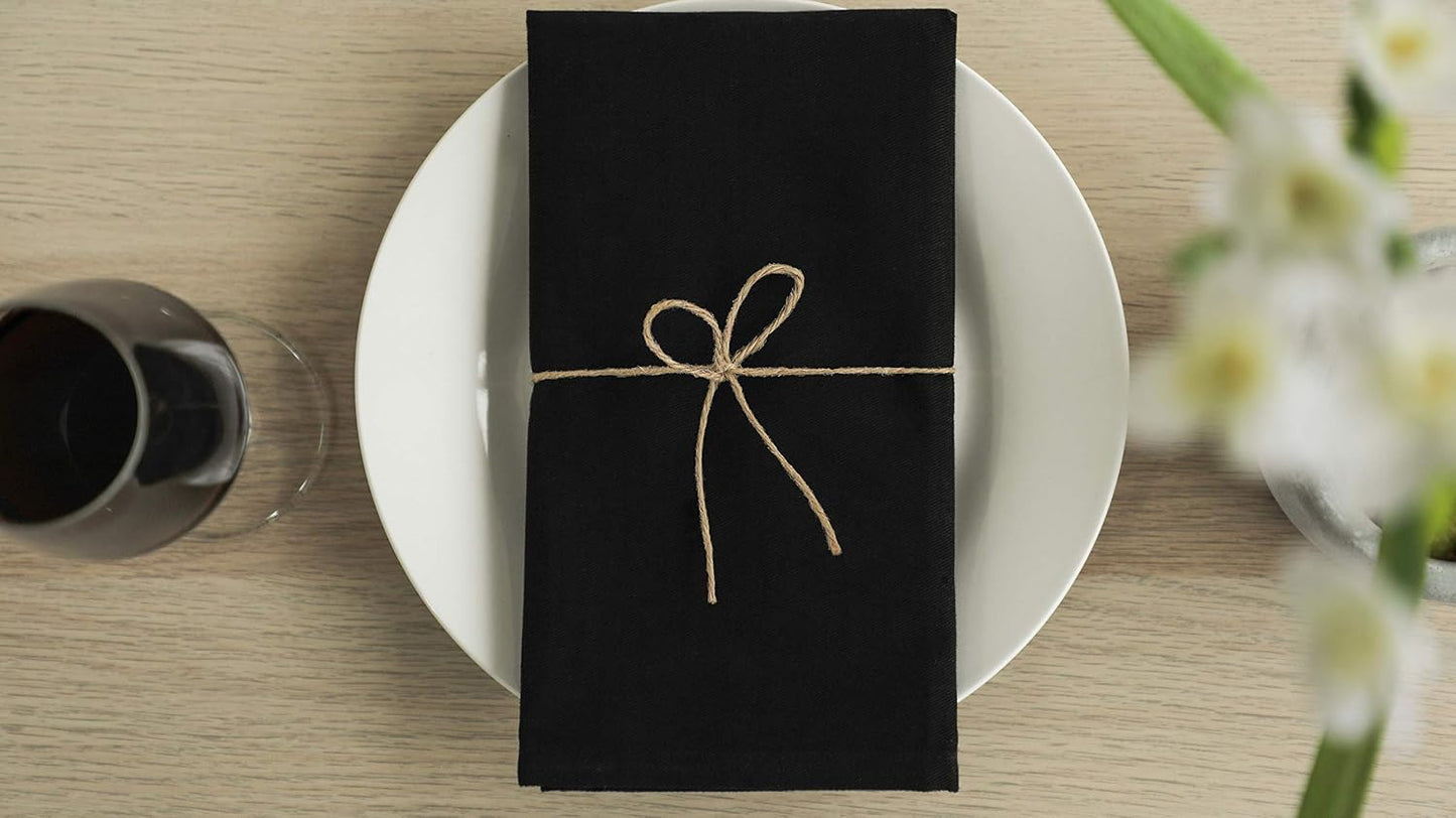 Cotton Cloth Napkins Set of 12 - Soft Premium Dinner Napkins with Hemmed Edges, Hotel Quality 18x18 Inch for Home