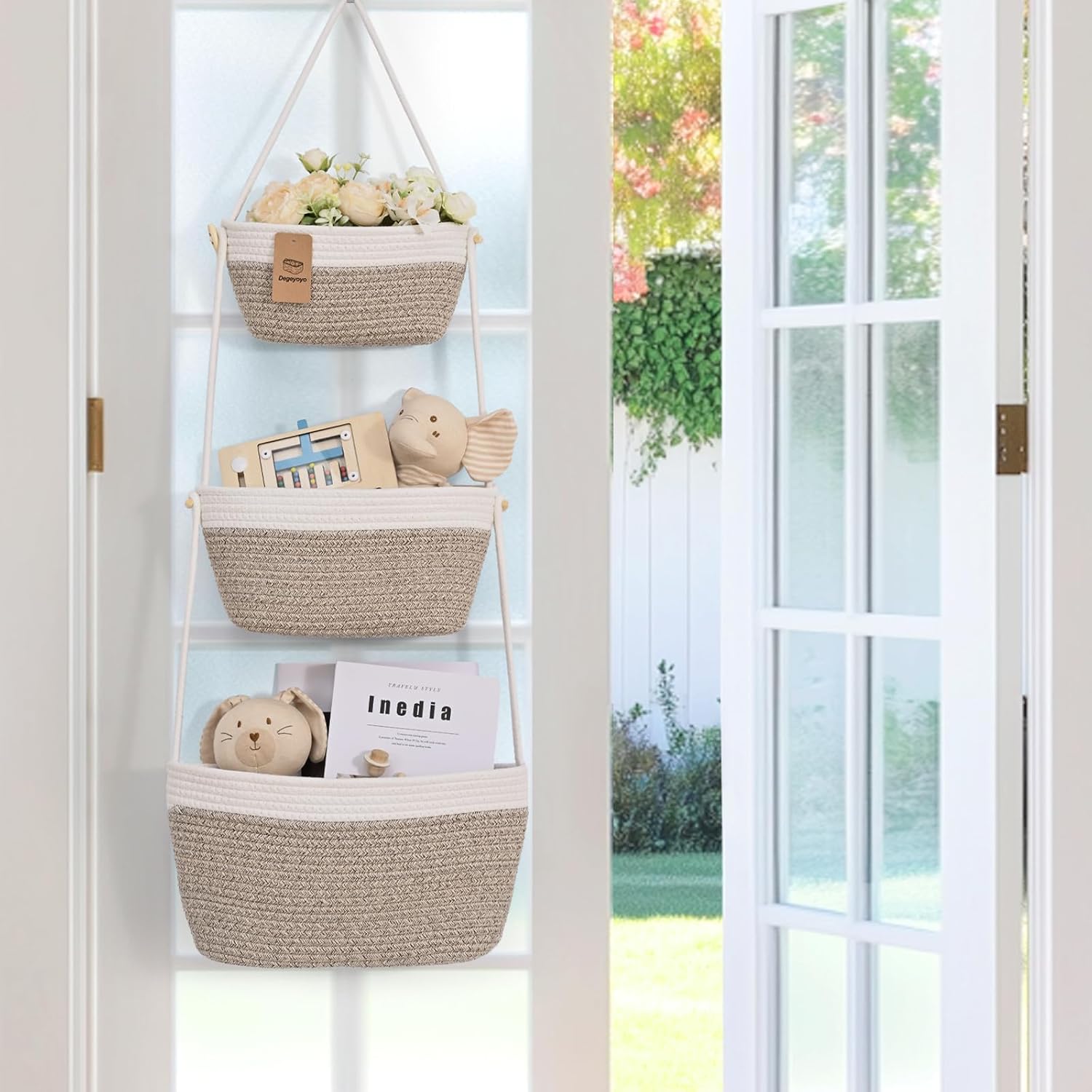 3-Tier Woven Wall Basket / Classic / Oatmeal