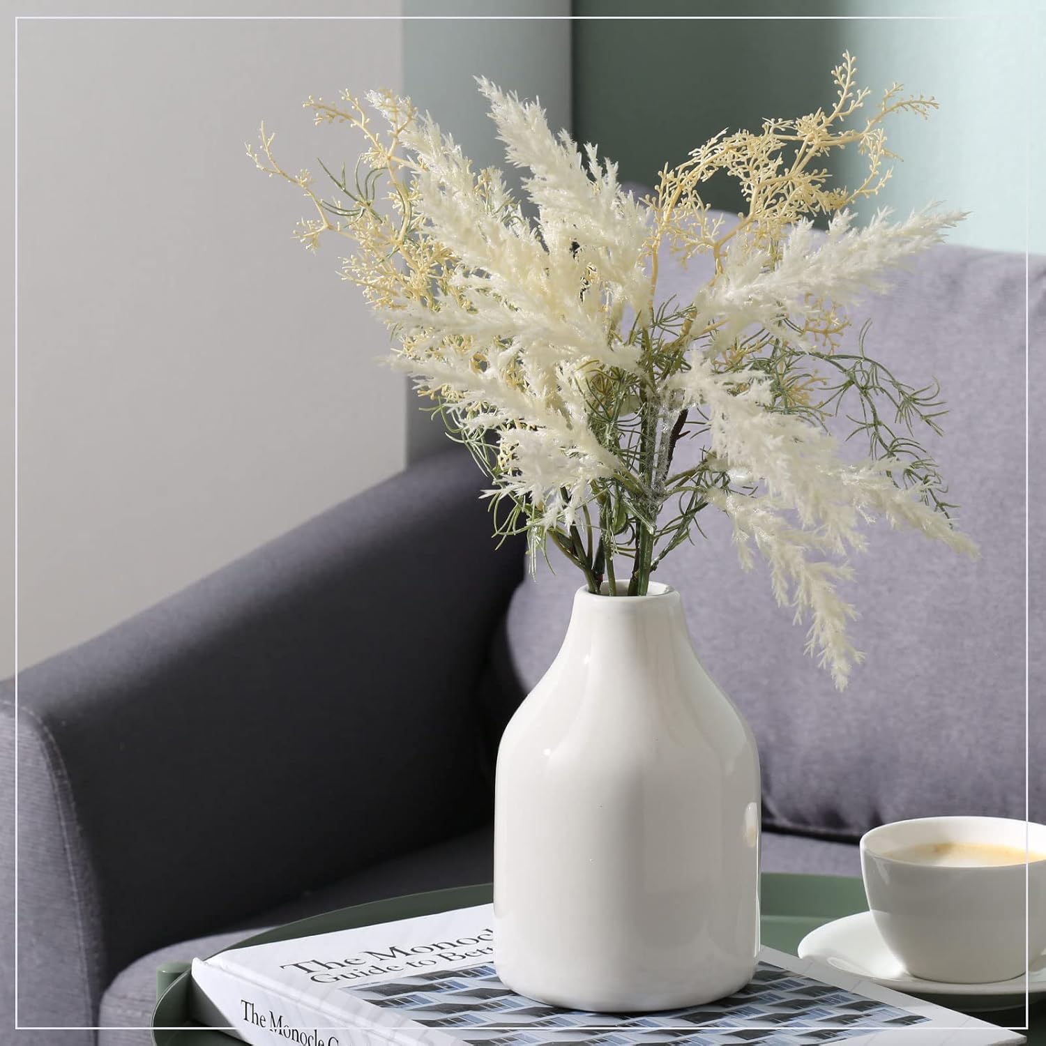 Small White Vase for Modern Home Decor / 3 Vase Set- White / Set of 3