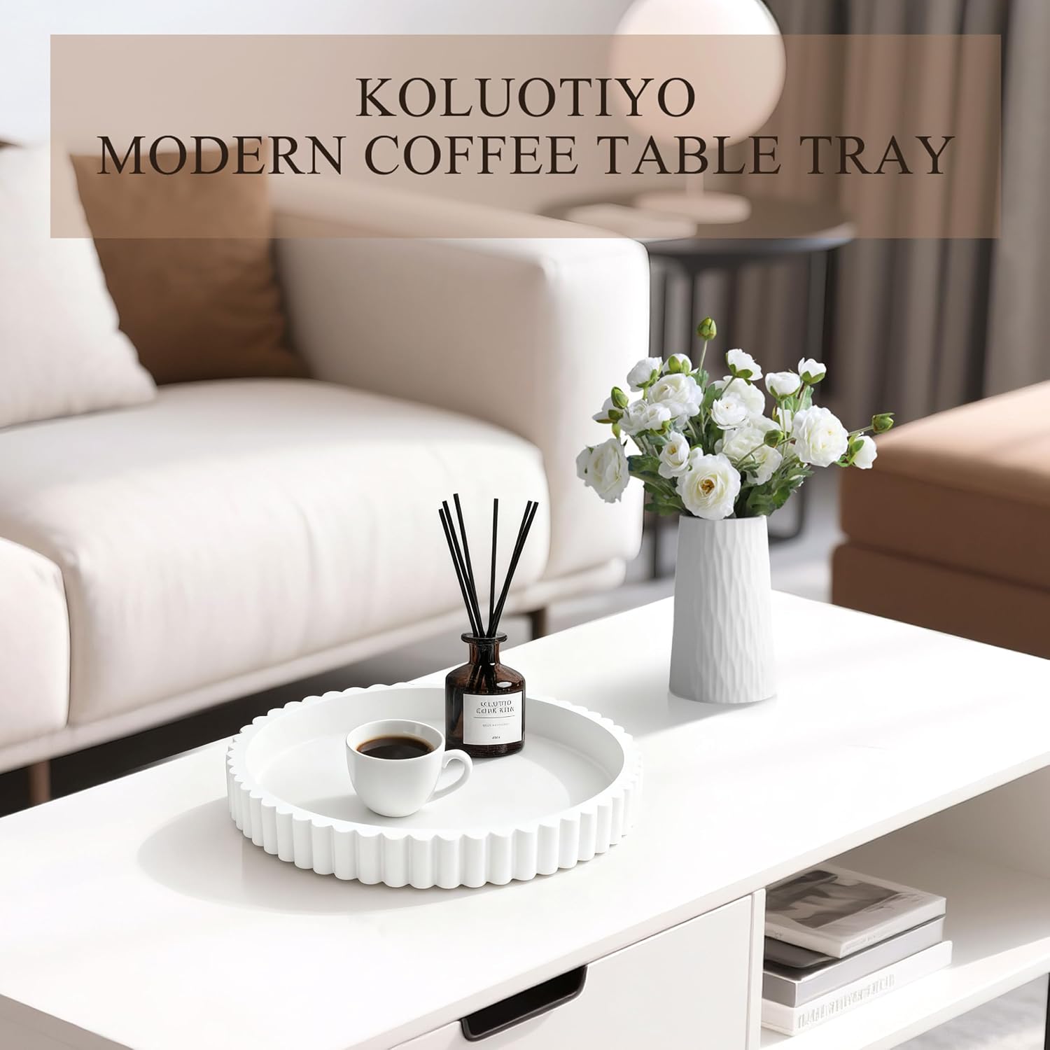 Modern Decorative Trays / White