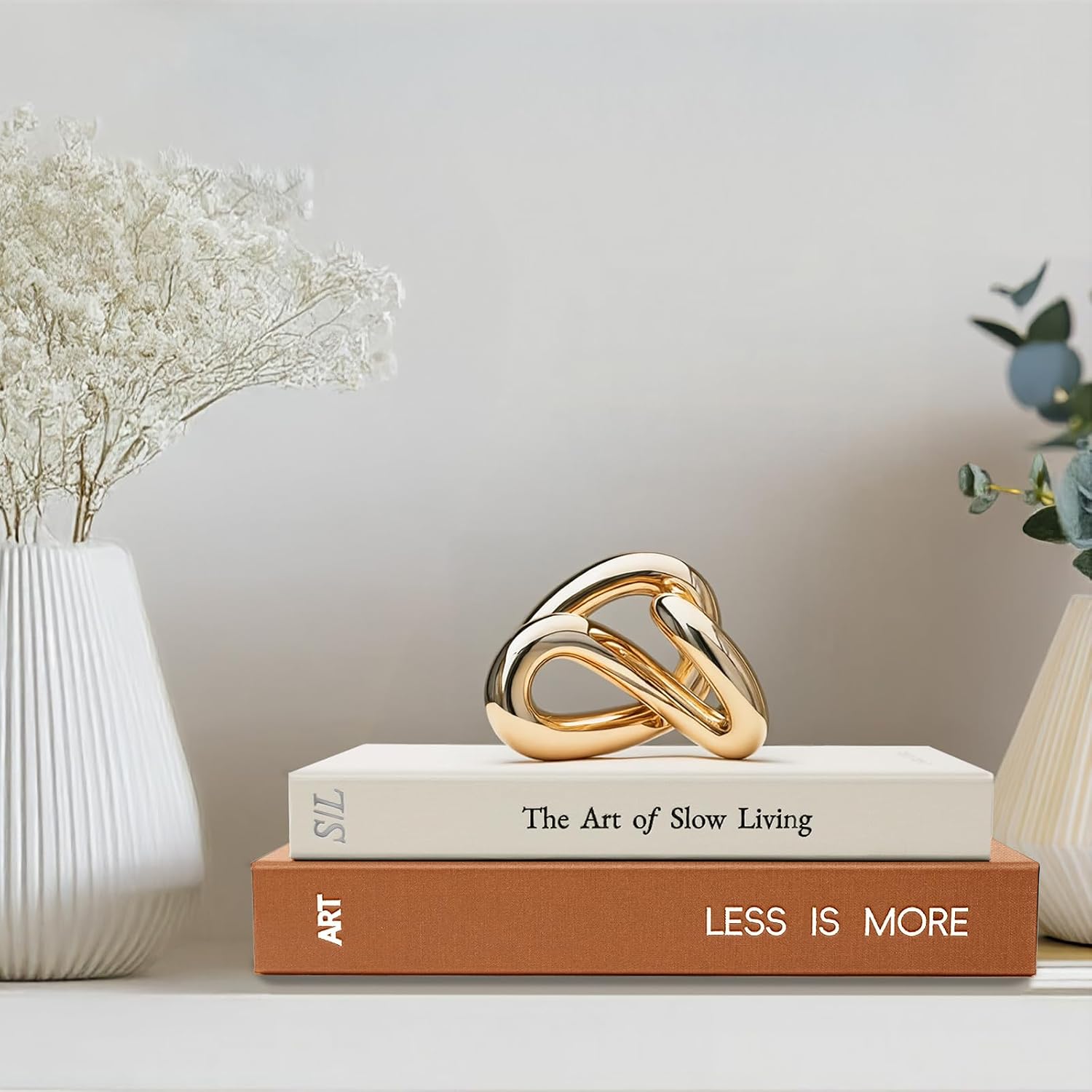 Minimalist Decorative Books / Brown-white / Set of 2