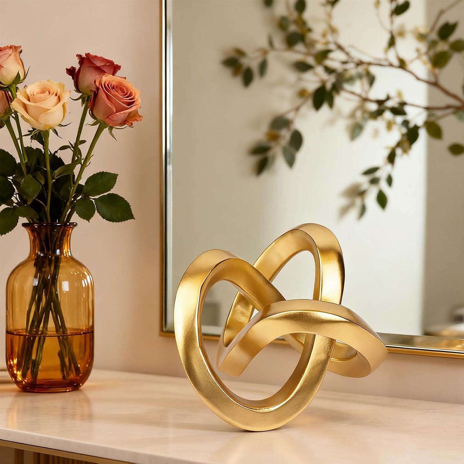 Mid Century Modern Abstract Figurines / Gold