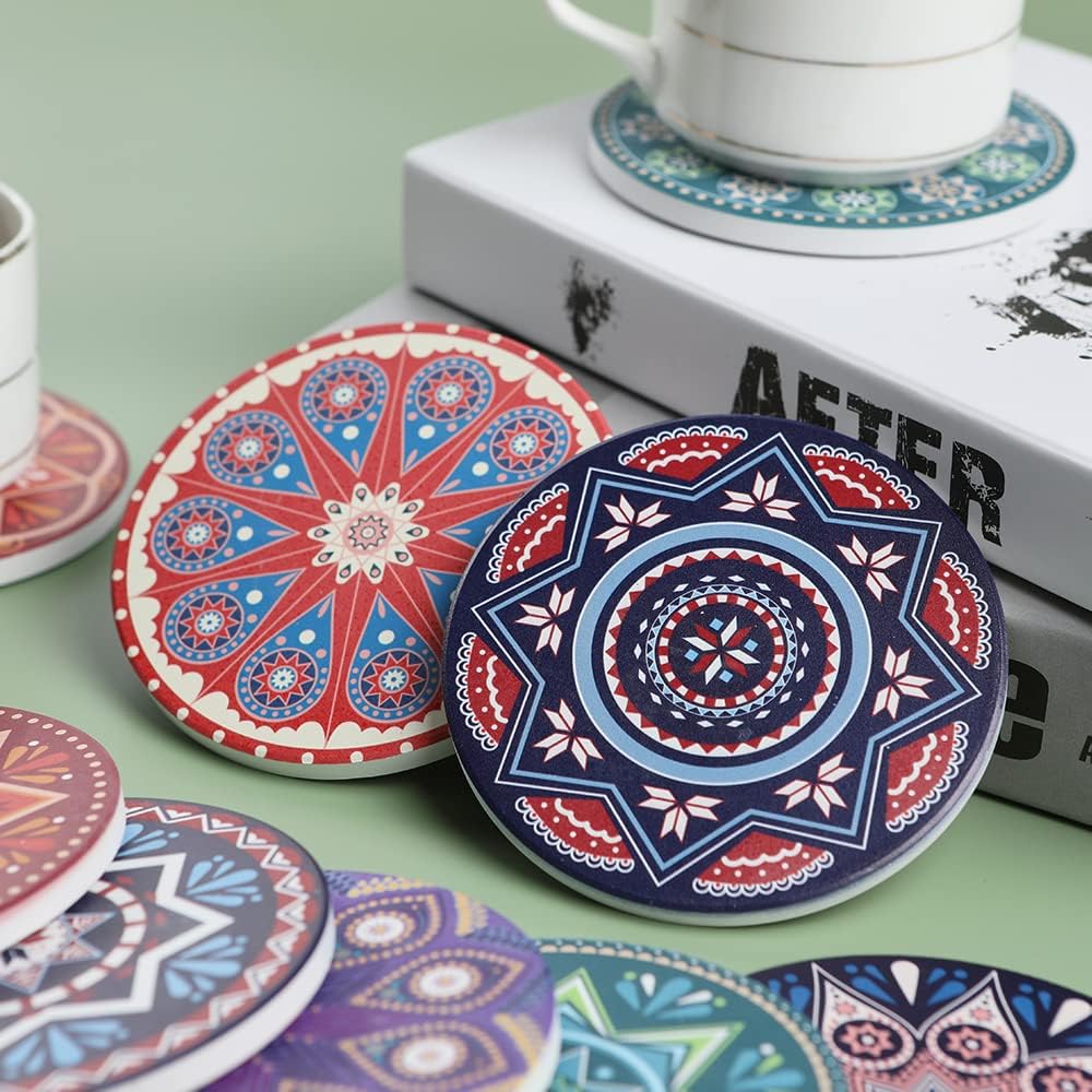 Absorbent Ceramic Stone Coasters for Drink / Set of 10