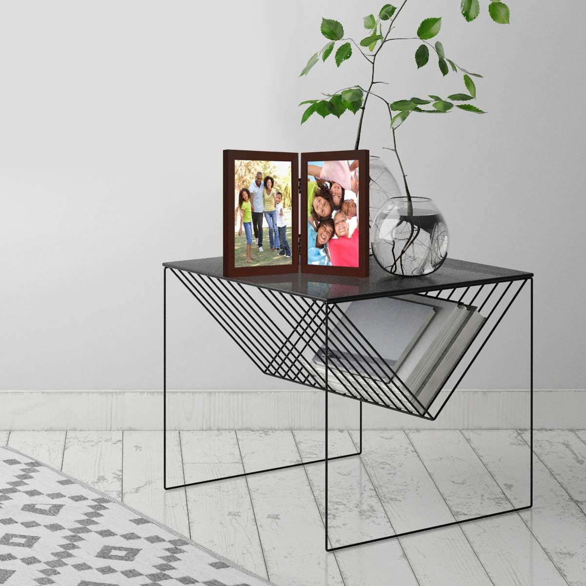 Americanflat Hinged 8x10 Picture Frame with Shatter-Resistant Glass - Double Picture Frames with Engineered Wood