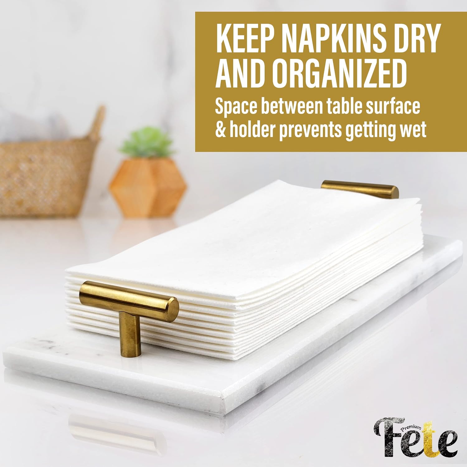 Marble-Tray / Guest Towel Holder Tray / White