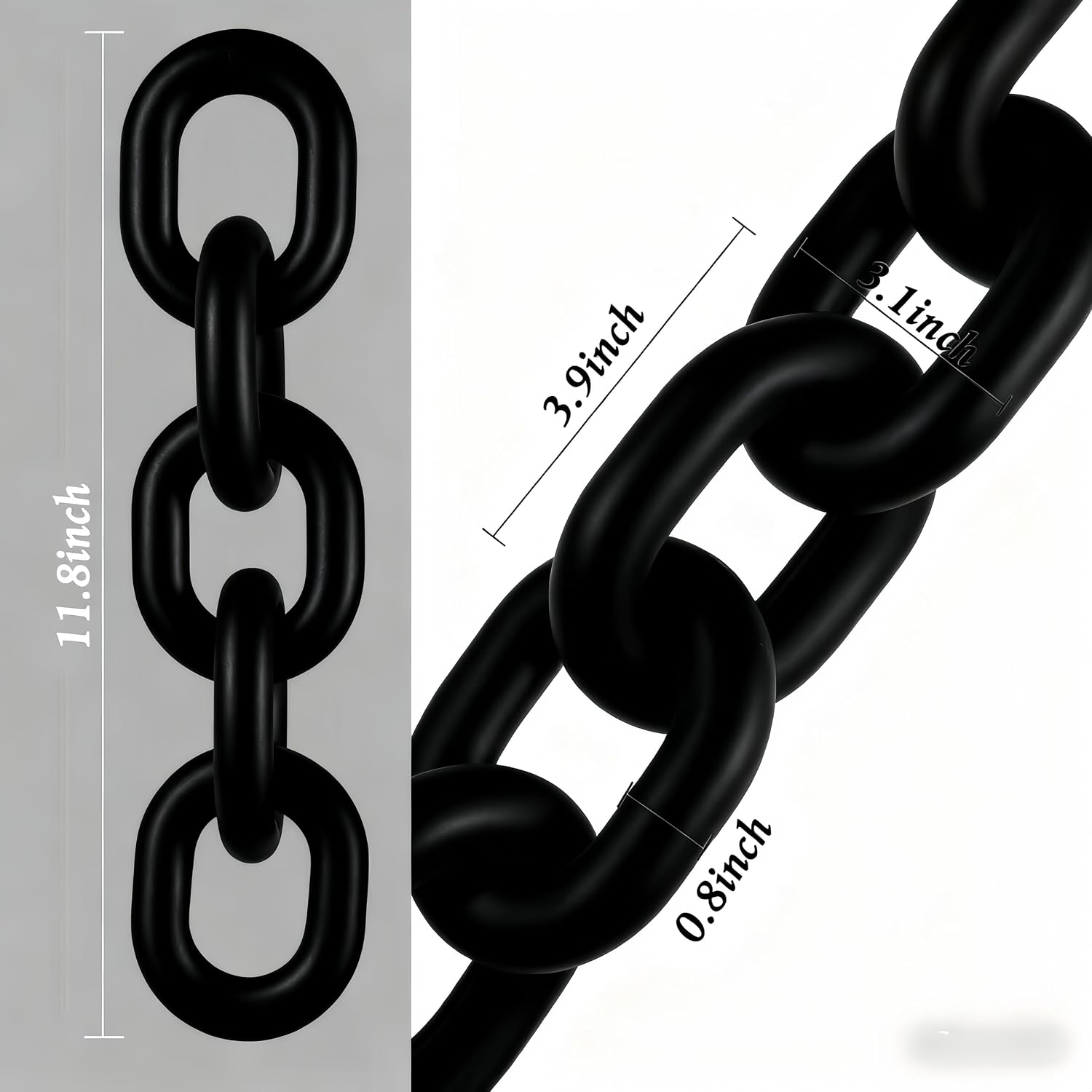 Wooden Decorative Chain Link Ornament Hanging Home Decor Rustic Farmhouse Decor / Black