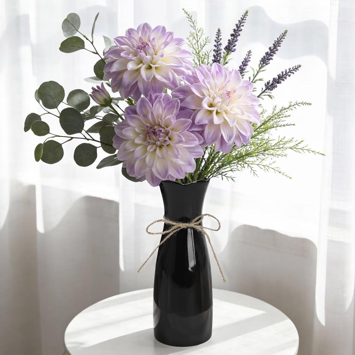 Small Vase Ceramic Jute Rope Simple Vases / Black / Medium