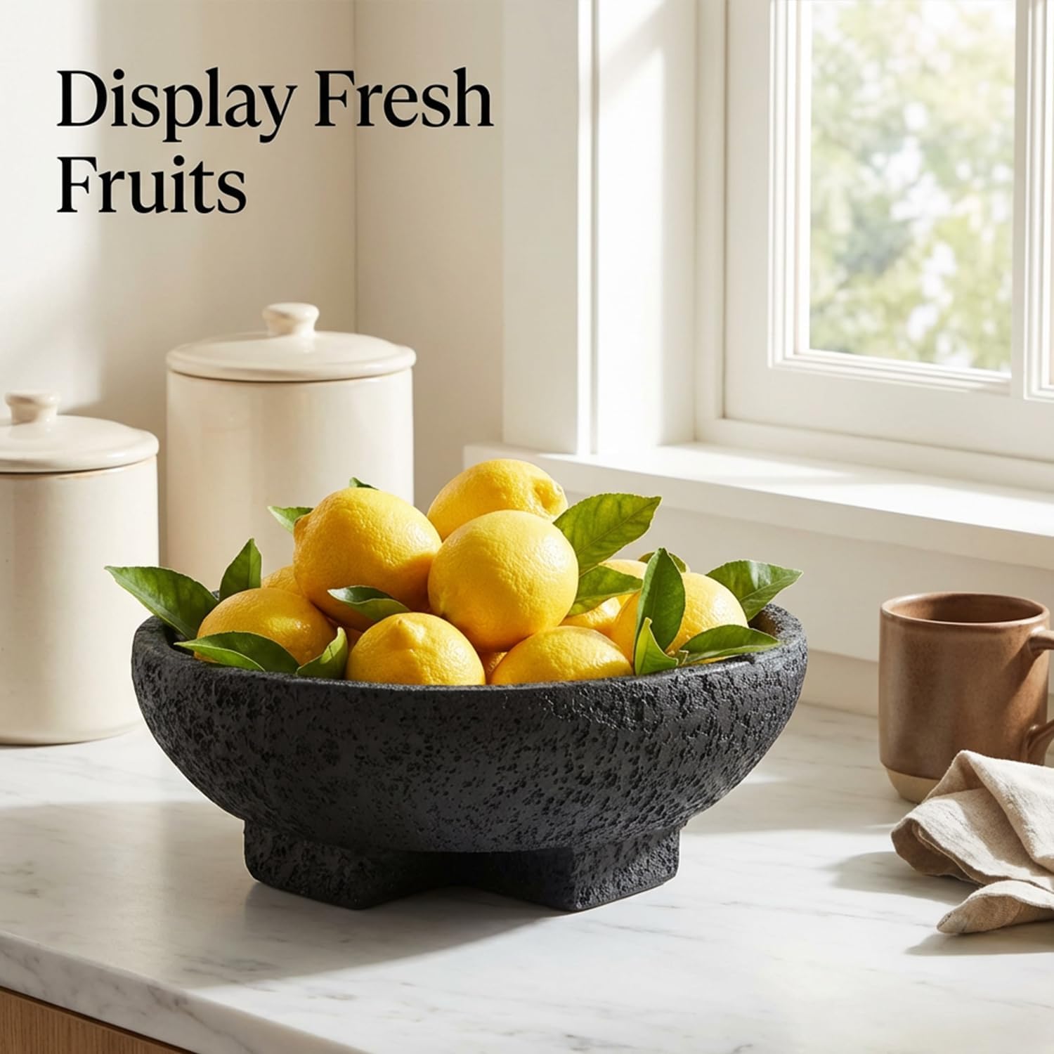 Black Decorative Bowls / Black-9.85in / Resin