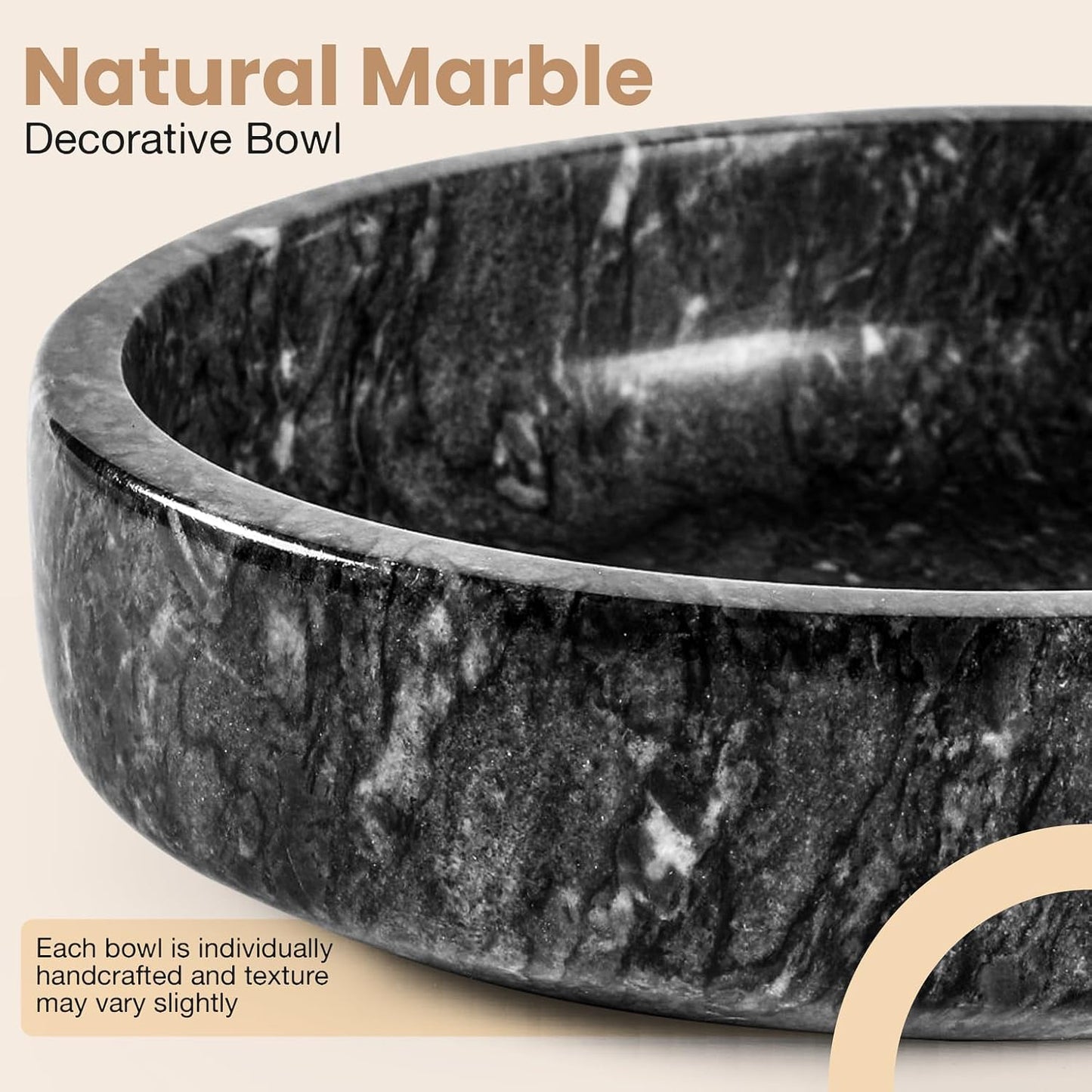 Marble Decorative Bowl / Natural Black - Marble