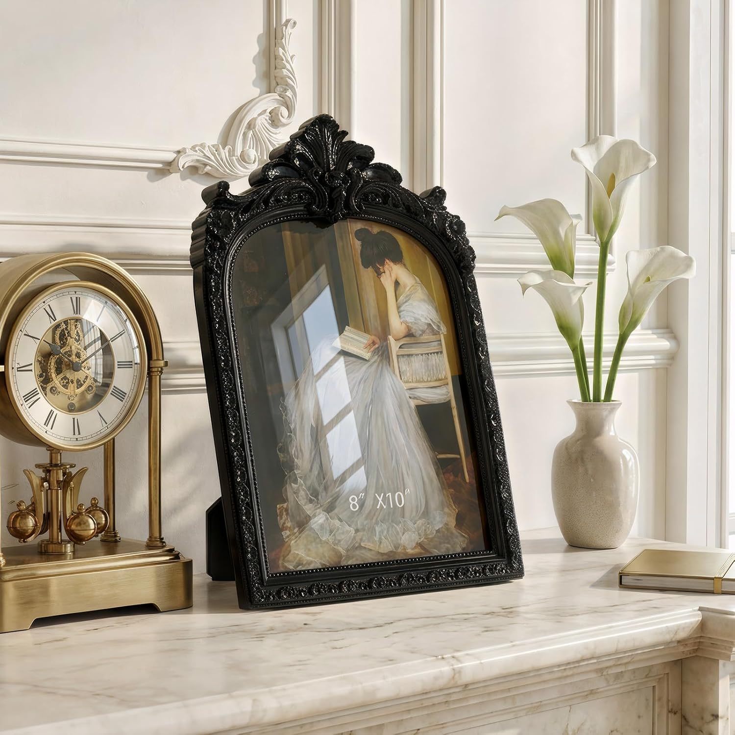 Black Picture Frame Vintage Frames / Black Arch / 8 x 10