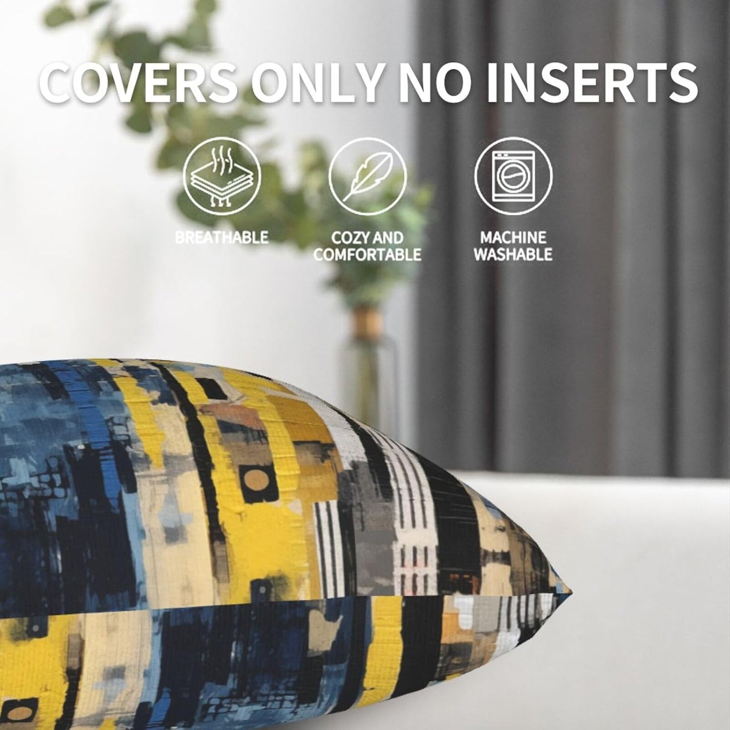 Throw Pillow Covers Pillow Cases Decoration Cushion Cover / Abstract Blue White / 18 x 18 / Set of 2