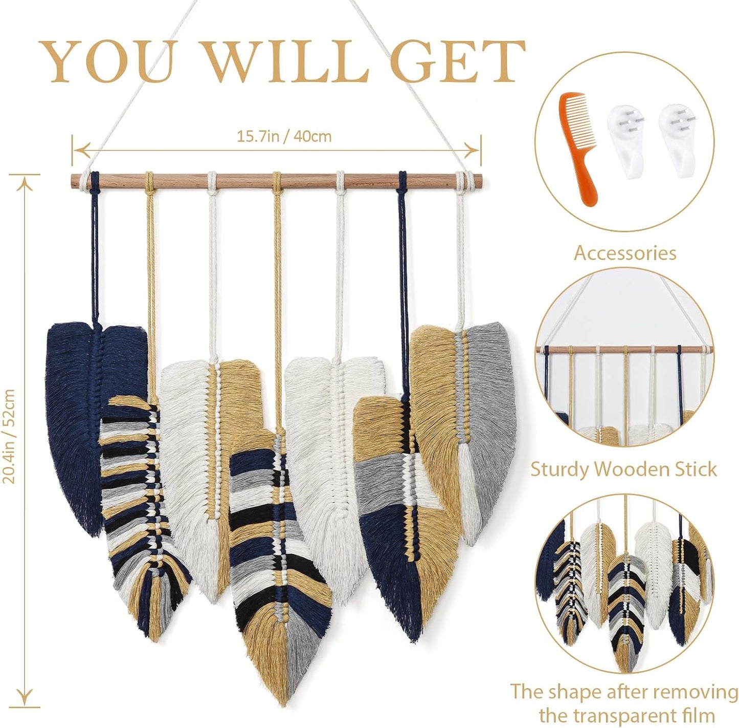 Boho Wall Decor / Blue Yellow