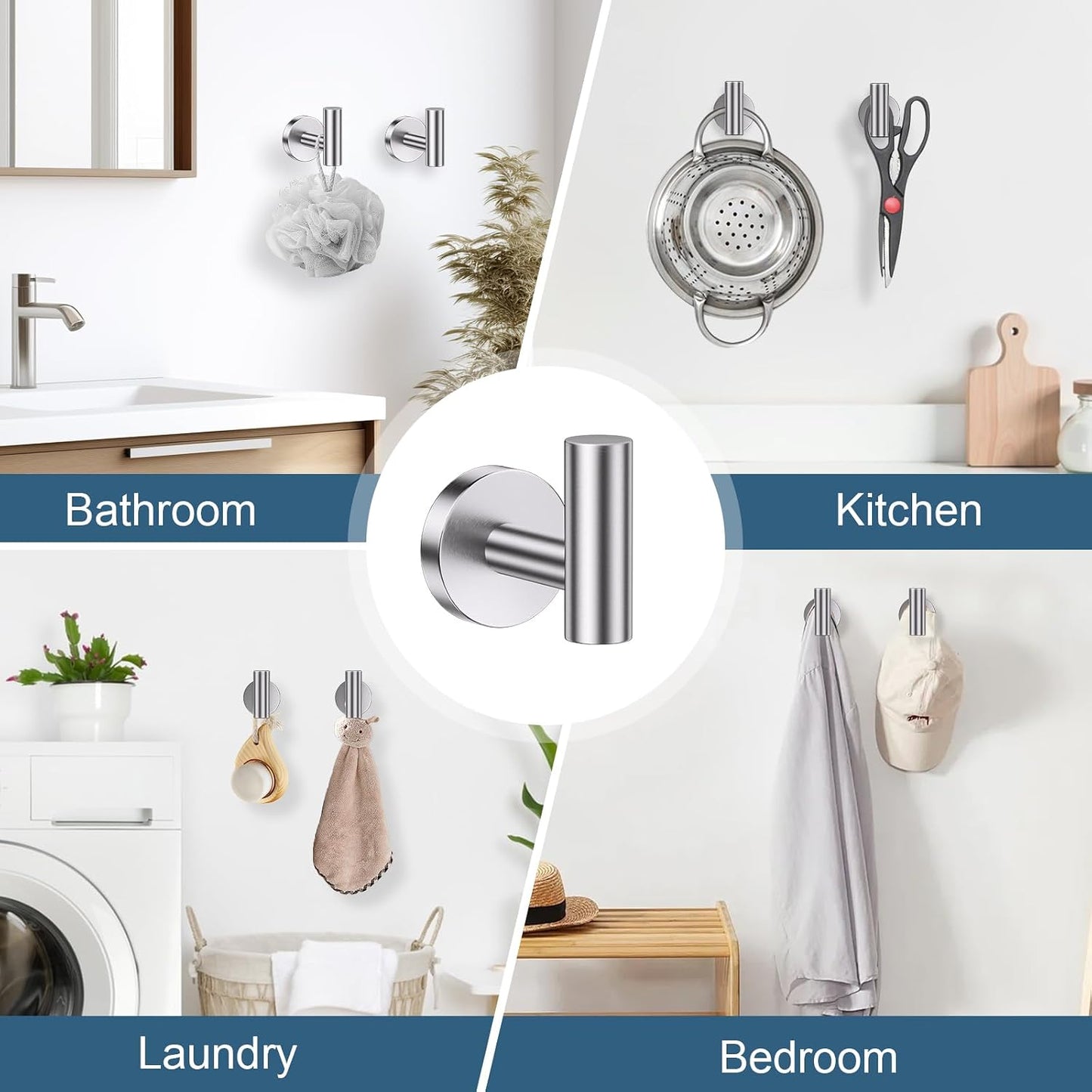 Brushed Nickel Bathroom Hardware Set, 5 Pieces Towel Bar Bathroom Accessories, Upgraded Toilet Paper Holder with Shelf