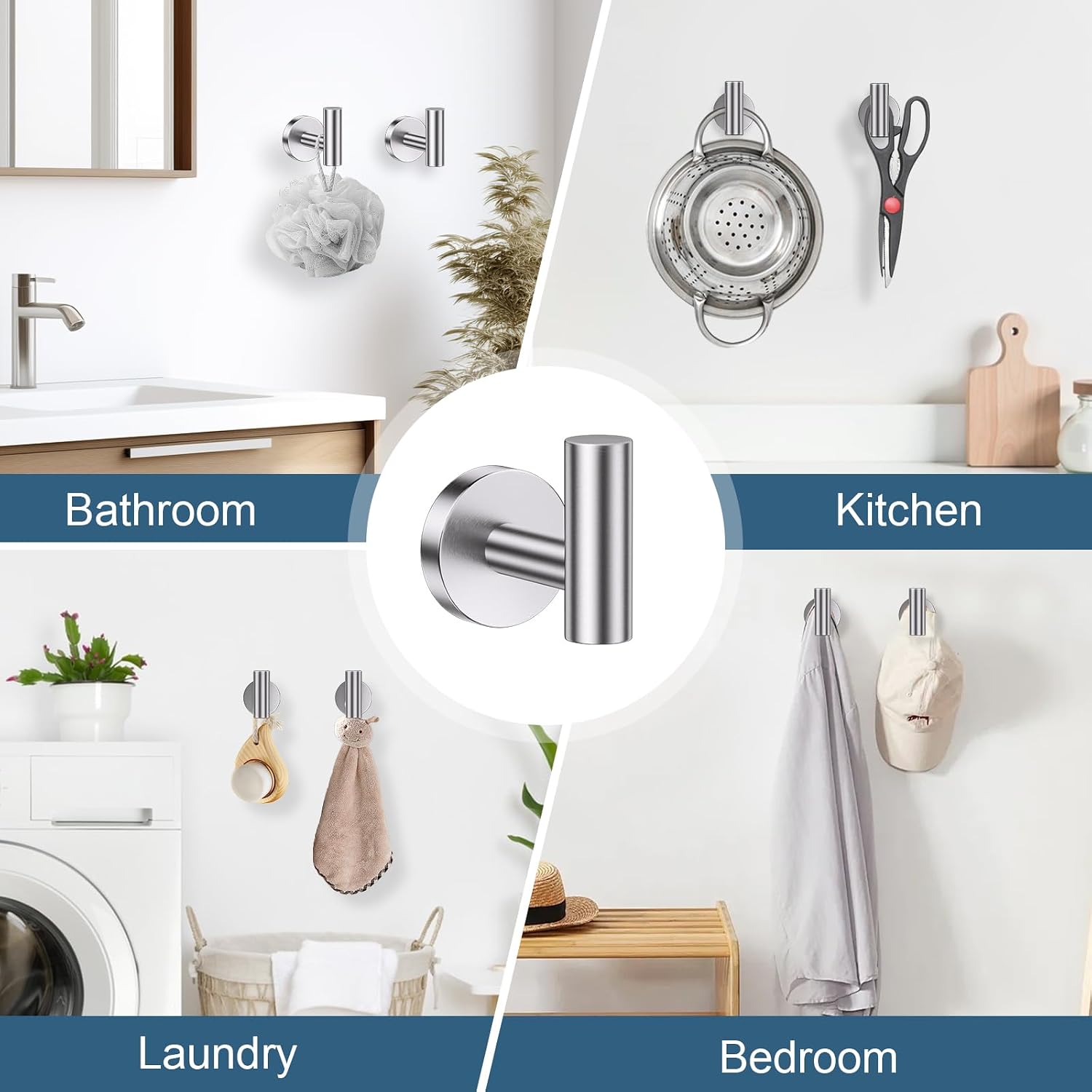 Brushed Nickel Bathroom Hardware Set, 5 Pieces Towel Bar Bathroom Accessories, Upgraded Toilet Paper Holder with Shelf