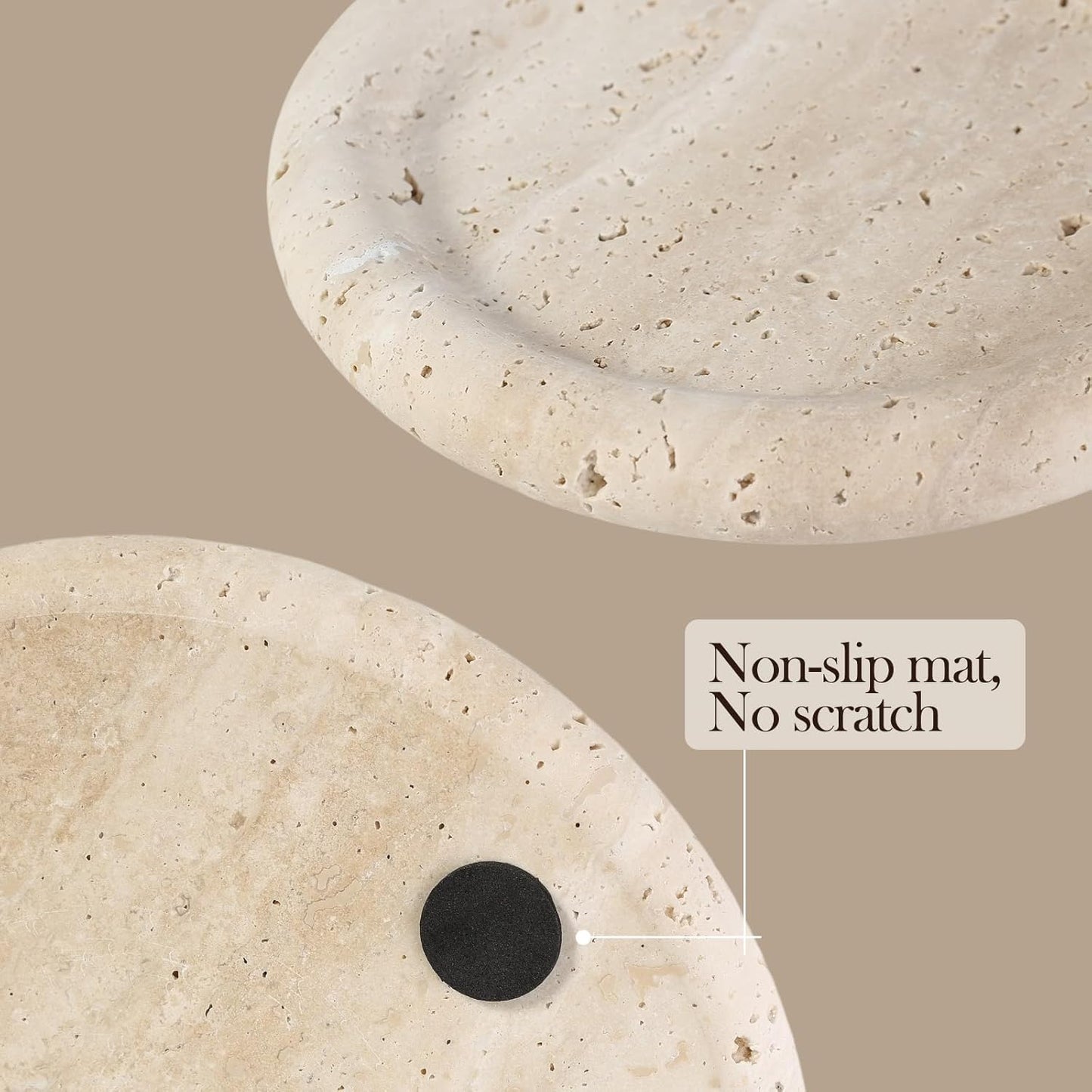Candles / Italian Round Travertine Tray