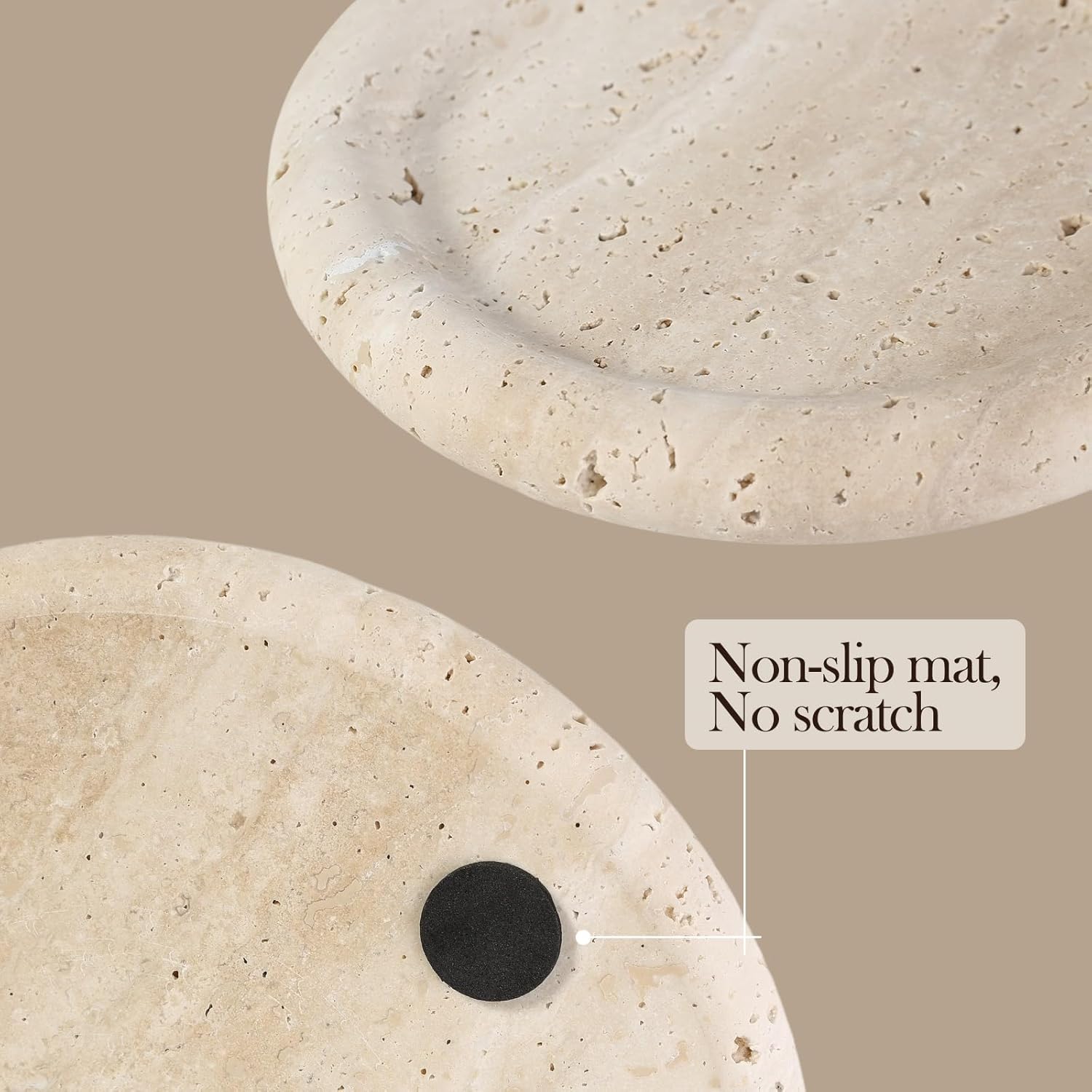 Candles / Italian Round Travertine Tray