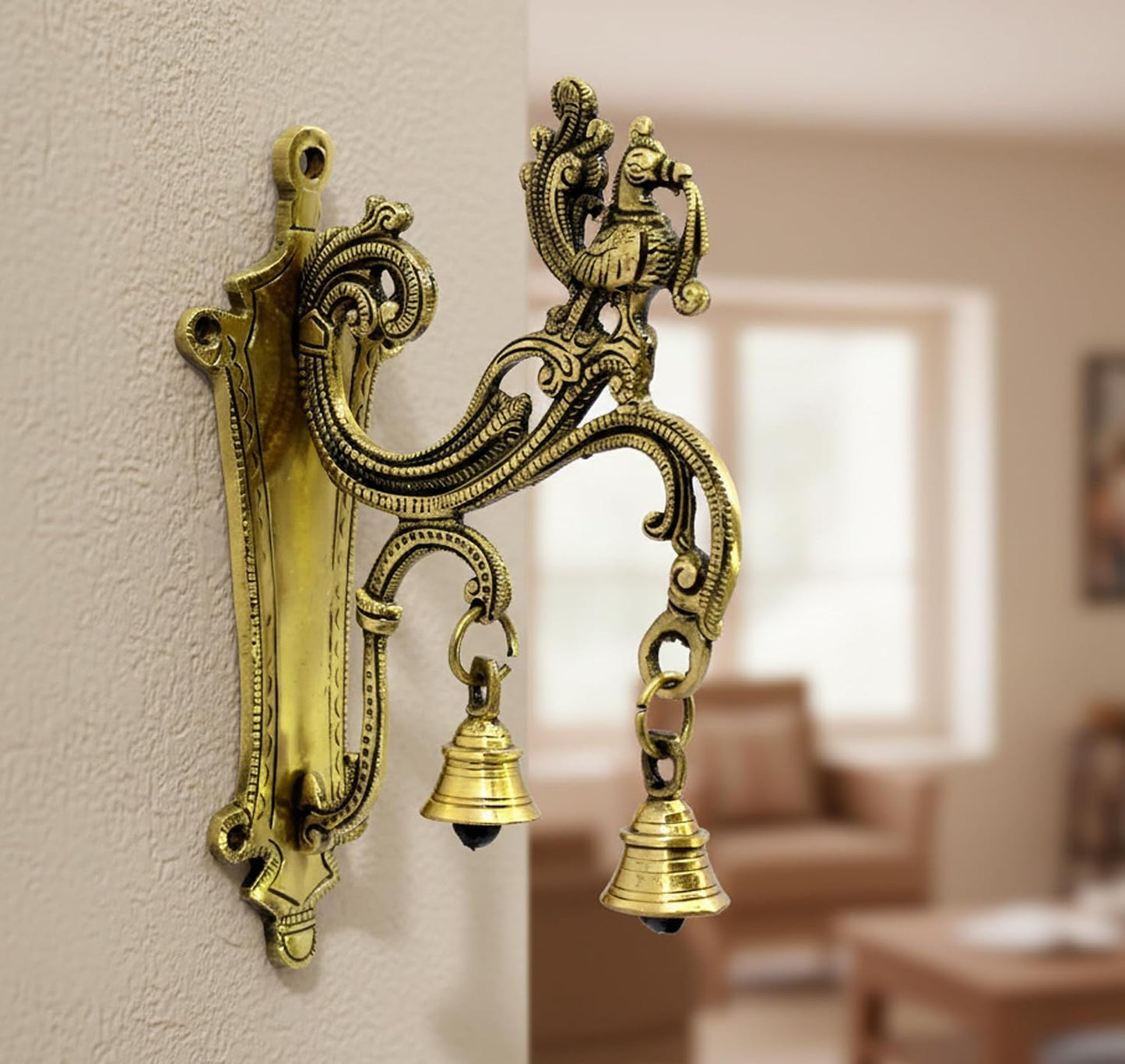 Brass Wall Bracket Wall Hanger for Hanging Diya Lamp / 8.5" Inches