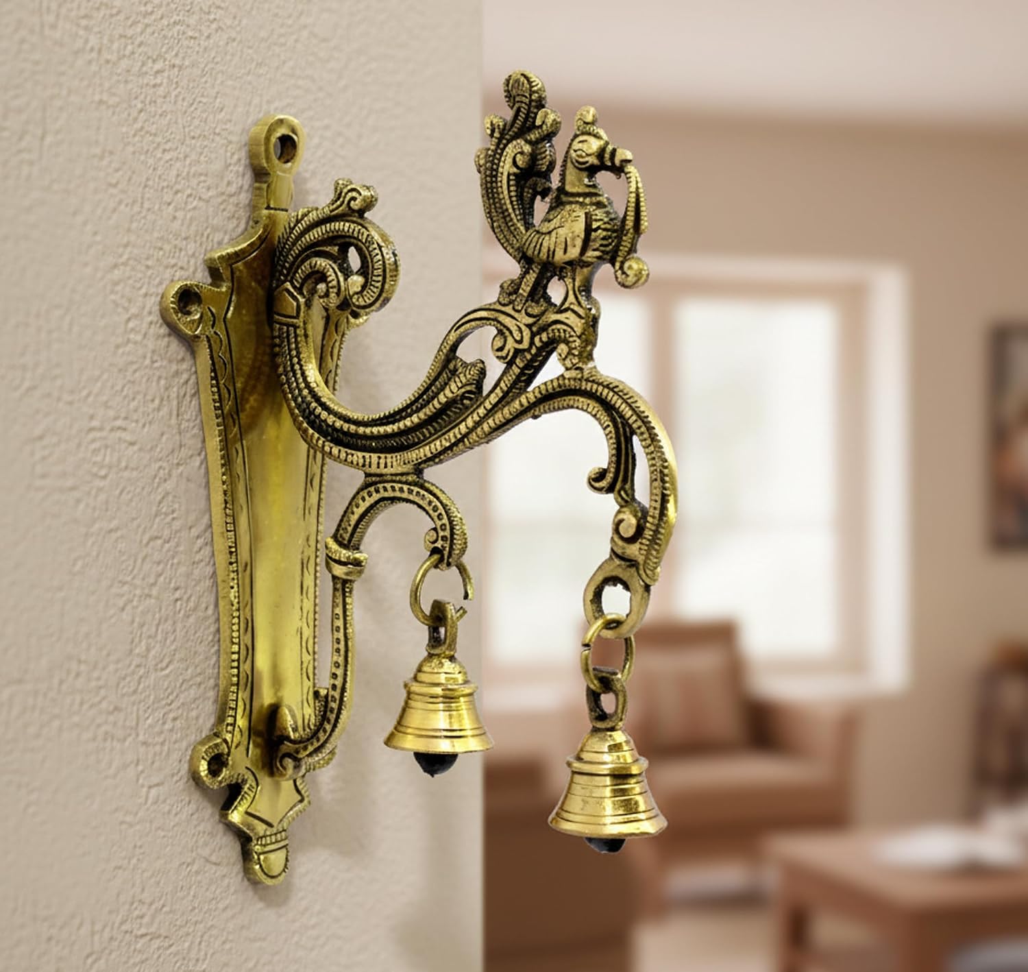 Brass Wall Bracket Wall Hanger for Hanging Diya Lamp / 8.5" Inches