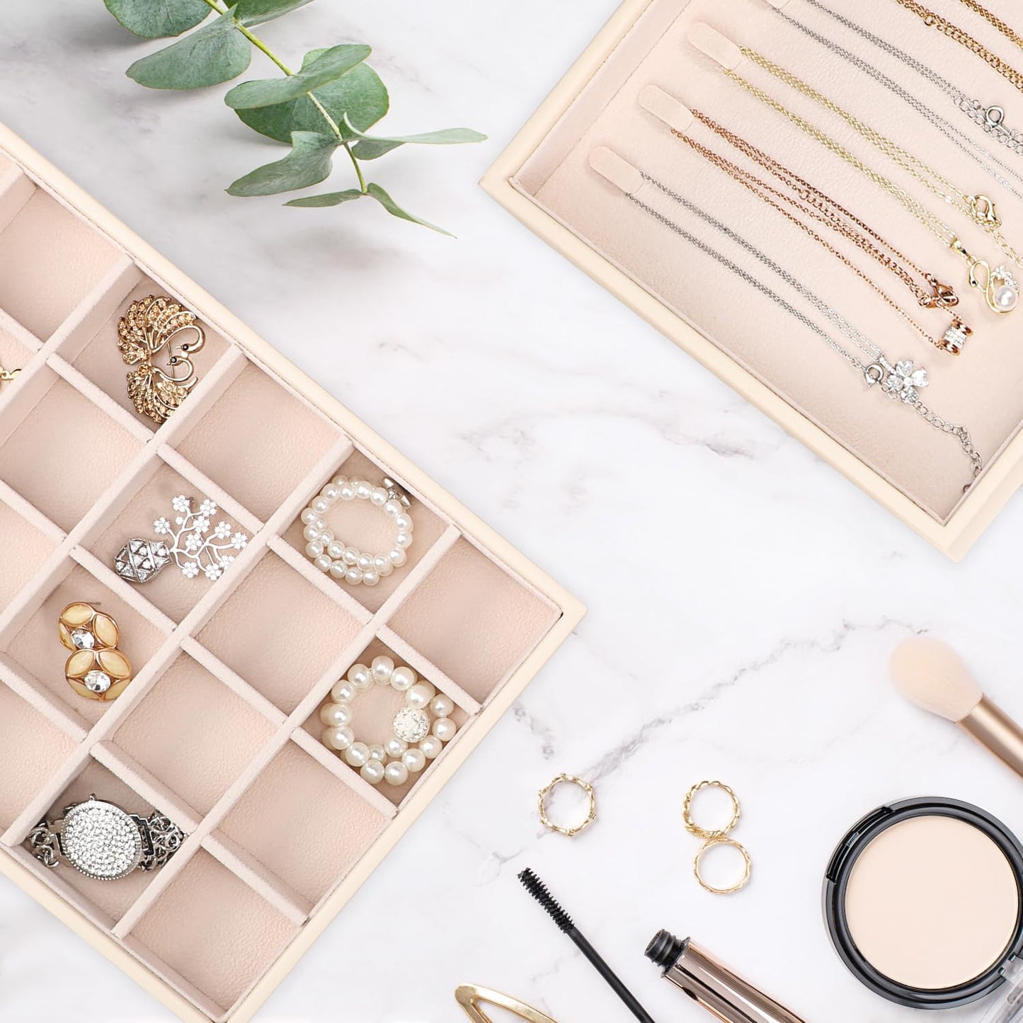 Stackable Jewelry Organizer Tray / Apricot