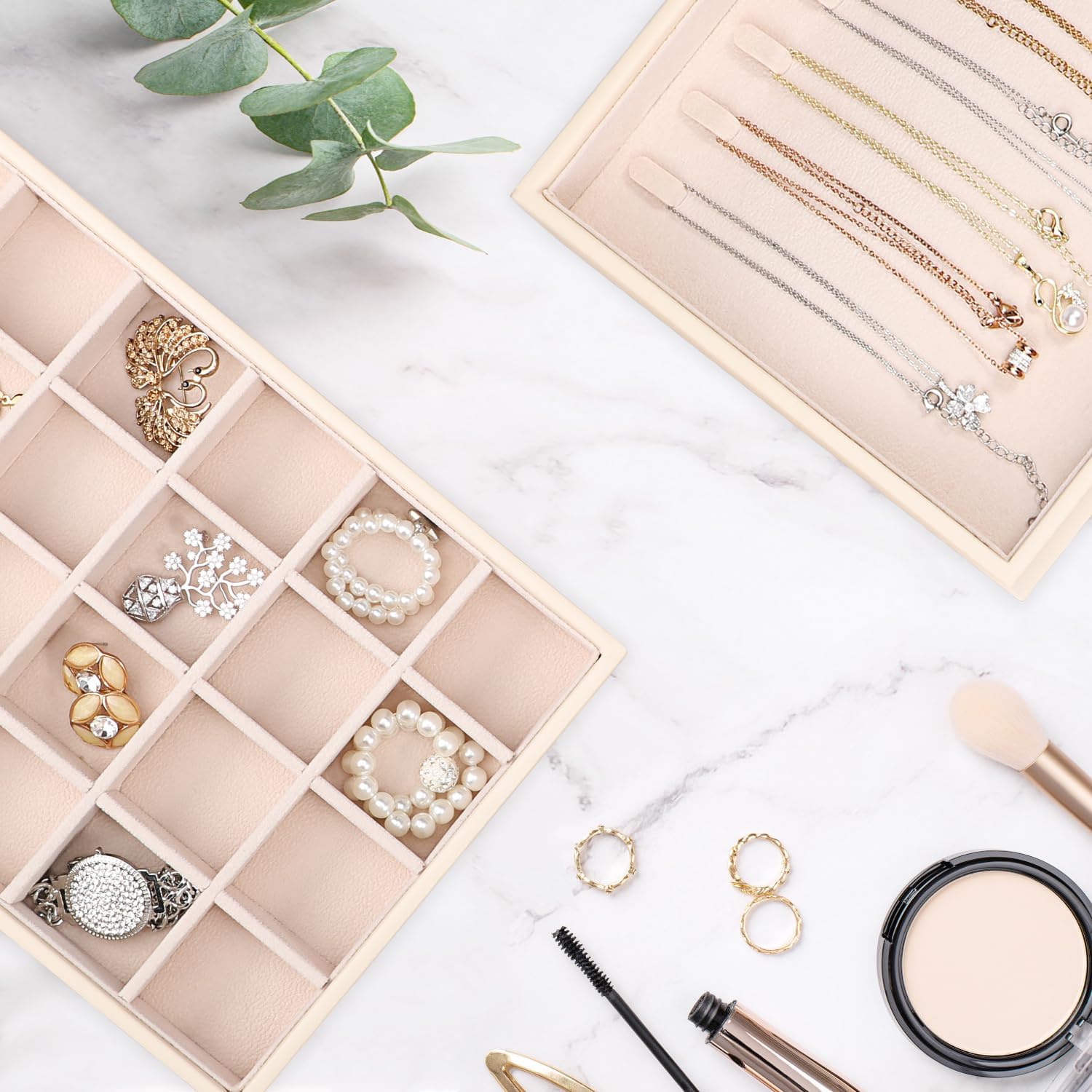 Stackable Jewelry Organizer Tray / Apricot