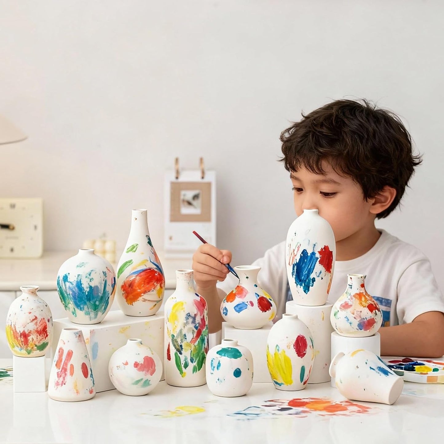White Ceramic Vase / White-gh-12 / Set of 12