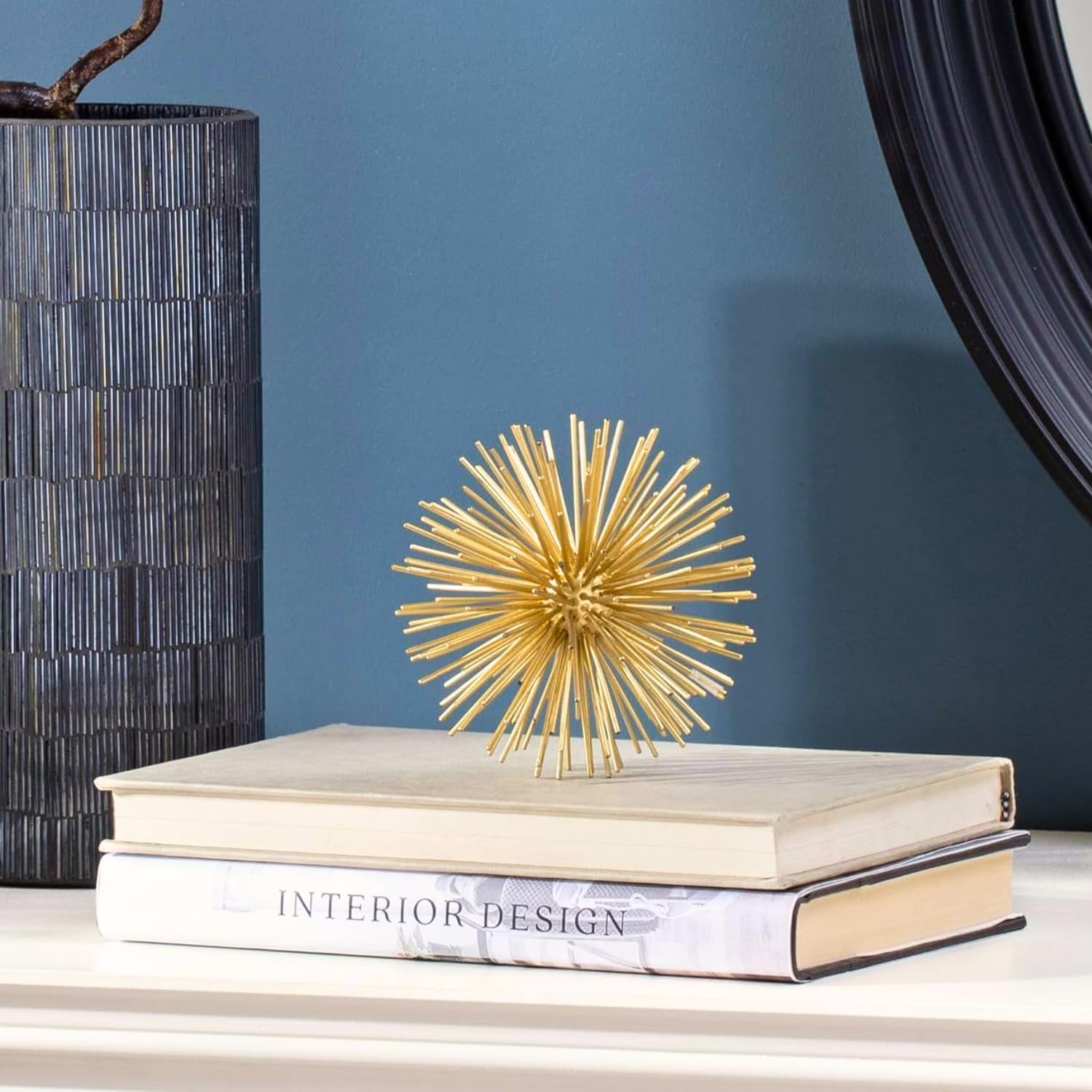 Adds sculptural texture to shelves / Gold / Small / 4 Inch