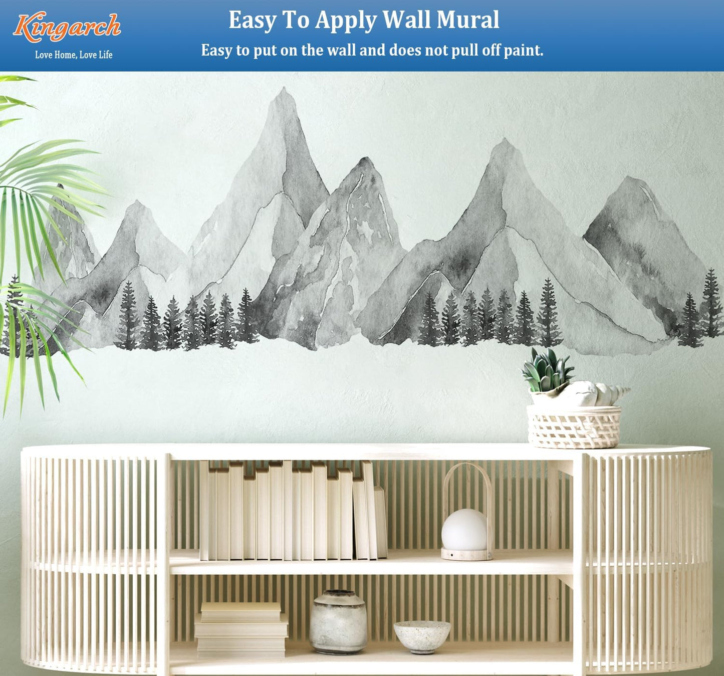 Large Mountain Wall Decals / Gray
