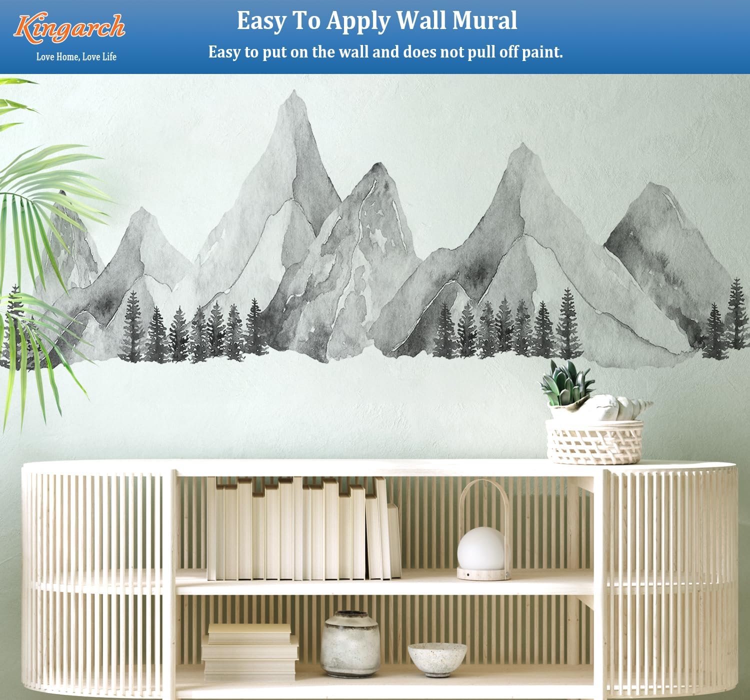 Large Mountain Wall Decals / Gray