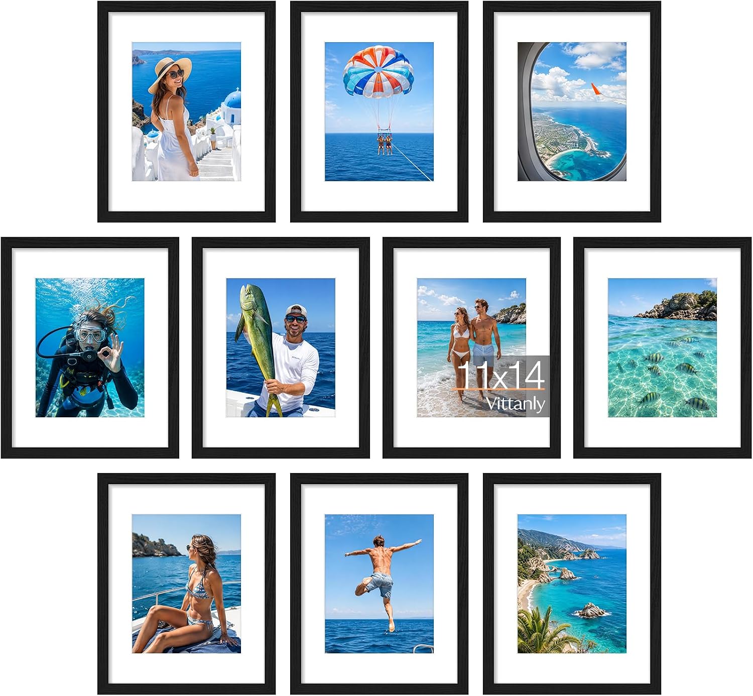 Vittanly 15 Pack Picture Frames Collage Wall Decor, Wall/Tabletop Display