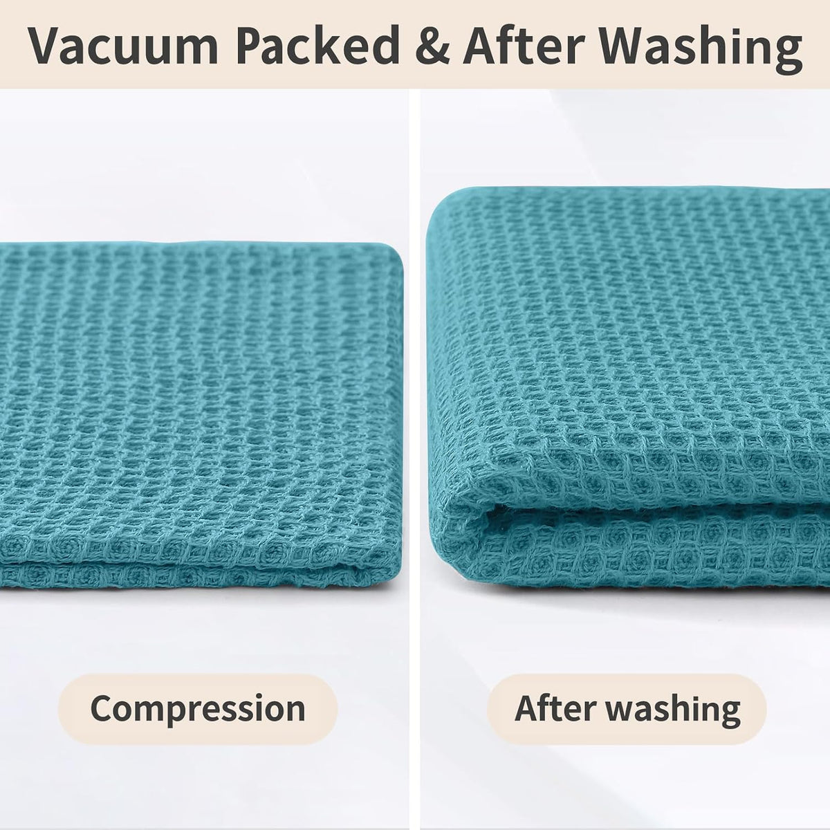 Homaxy 12 Pack 100% Cotton Kitchen Towels and Dishcloths Set, Lake Blue | 12 x 12 Inches and 13 x 28 Inches Kitchen