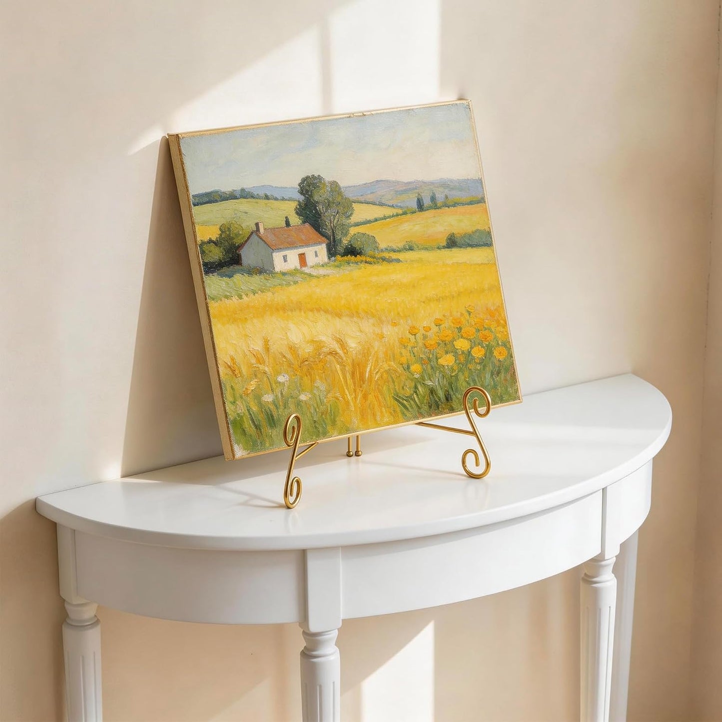 Heavy Duty Metal Plate Holder Easel / Gold 12 Inch / Set of 2