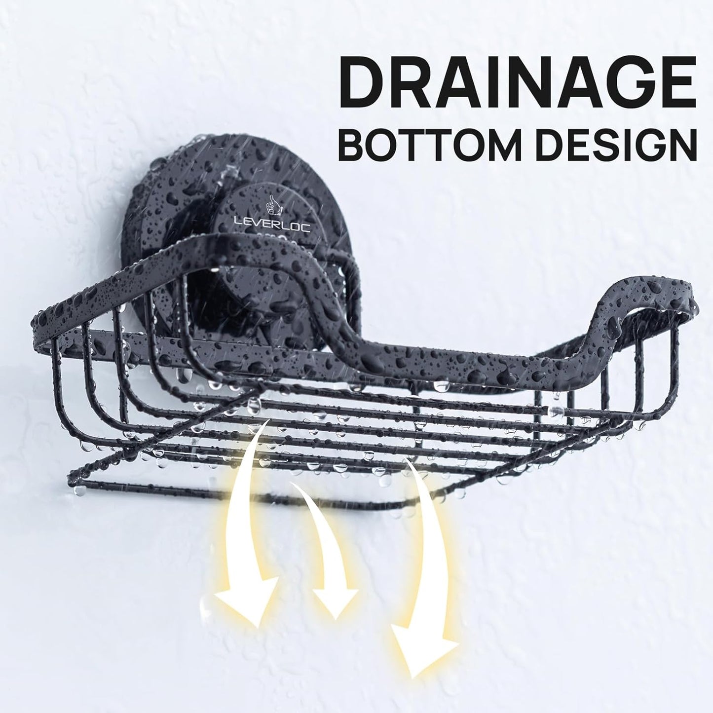 Soap Bar Holder for Shower Suction Cup Wall Mounted / Black / 5.7" * 4.8