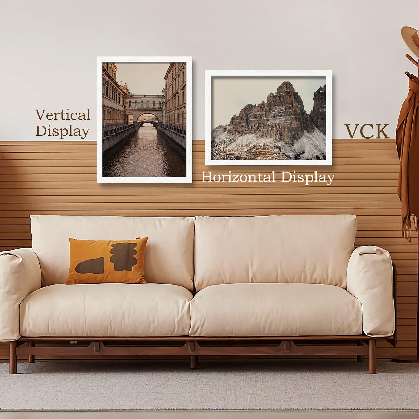 VCK 18x24 Frame White 4 Pack, Wide Thick Wood Border, for Concert Poster | Exclusive Woodgrain, Wall Hanging, HD